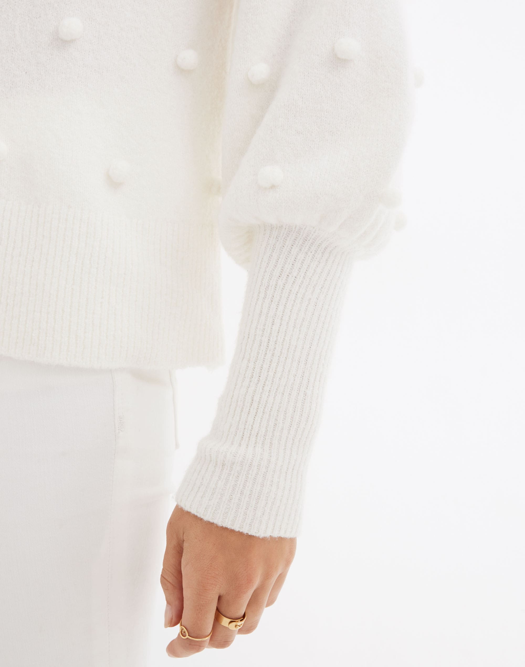 Bobble Dashwood V-Neck Sweater in Coziest Yarn