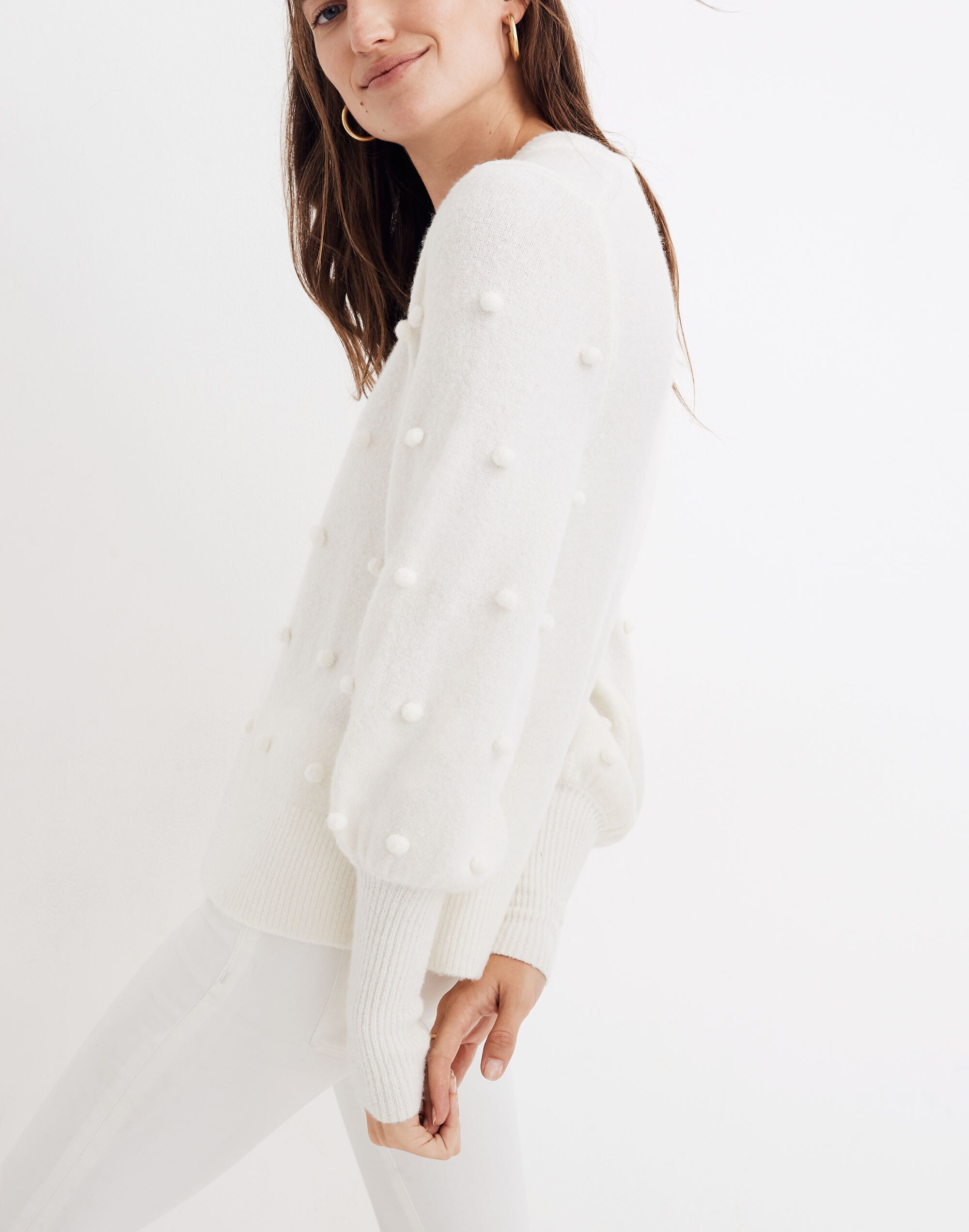 Bobble Dashwood V-Neck Sweater in Coziest Yarn