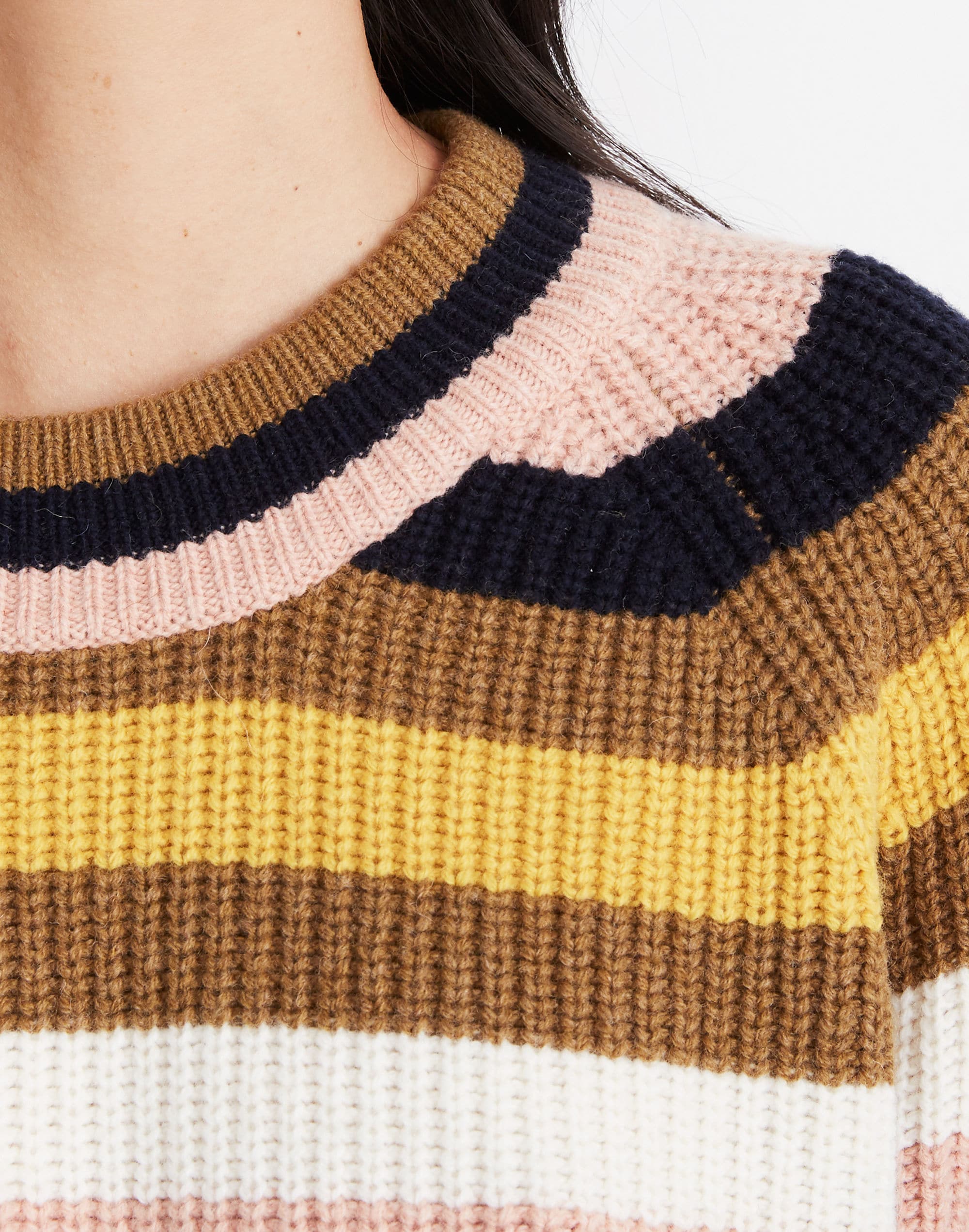 Striped Tilden Pullover Sweater