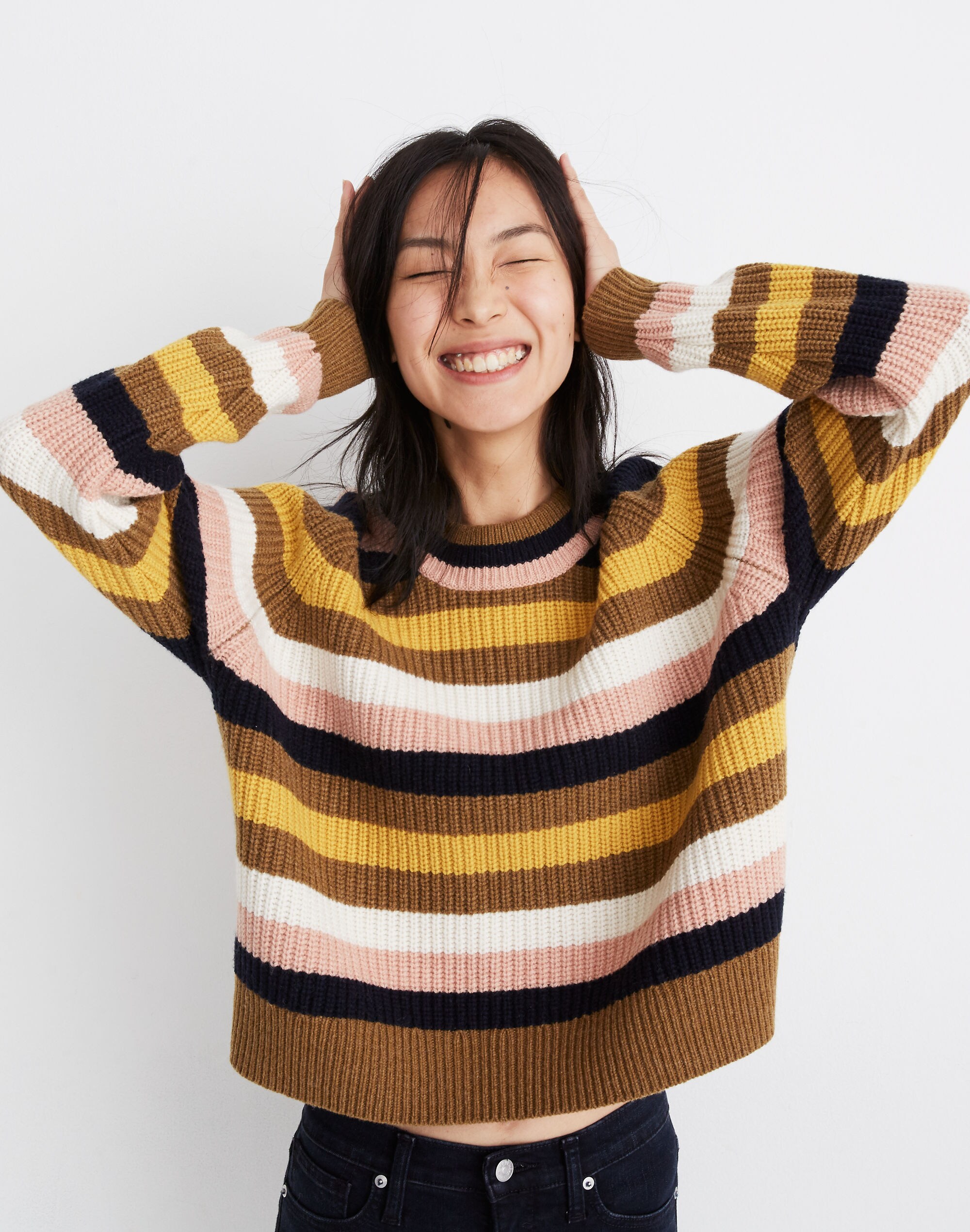 Striped Tilden Pullover Sweater