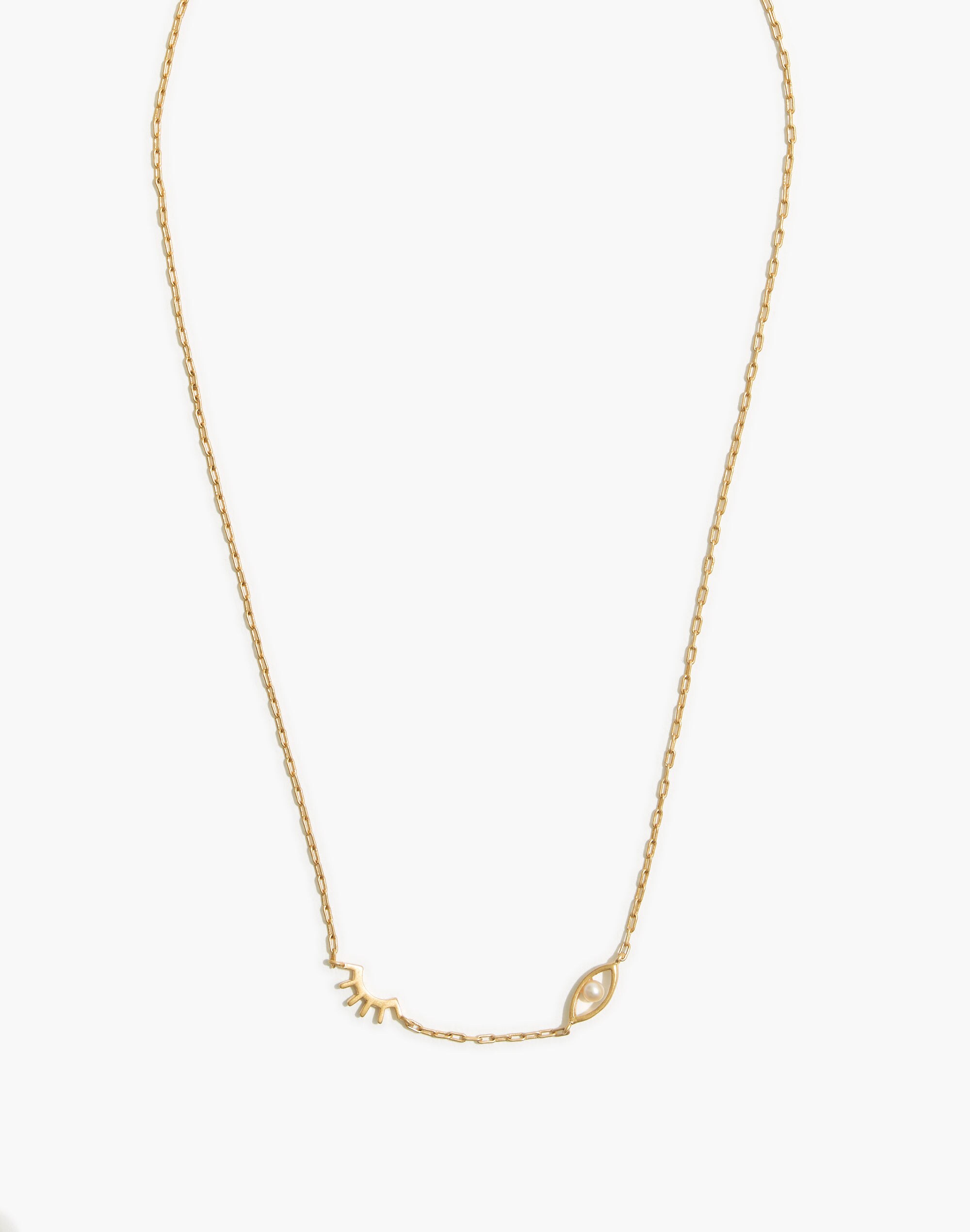 Faux-Pearl Winky Necklace