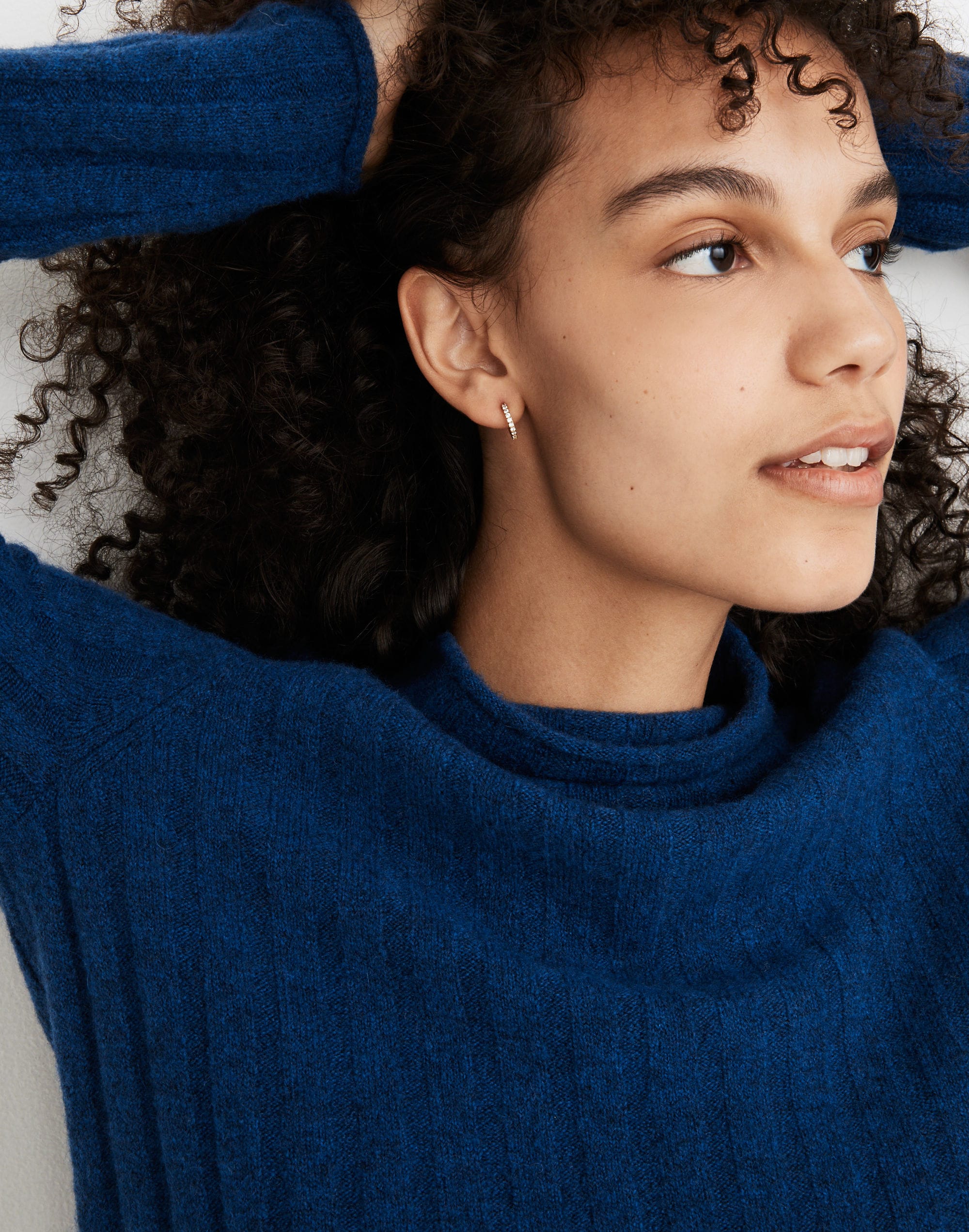 Sparkle Pav&eacute; Huggie Mini Hoop Earrings