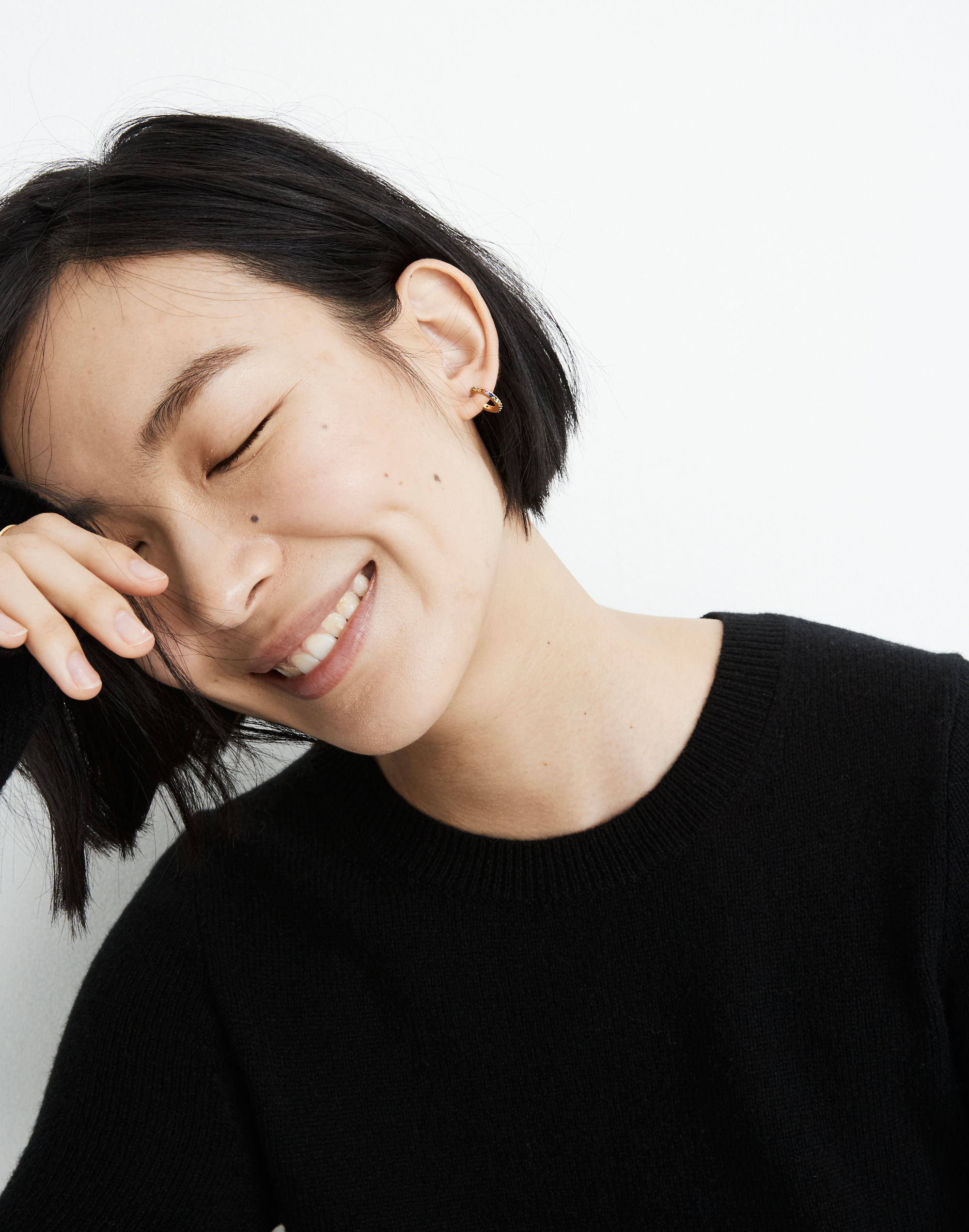 Sparkle Pav&eacute; Huggie Mini Hoop Earrings