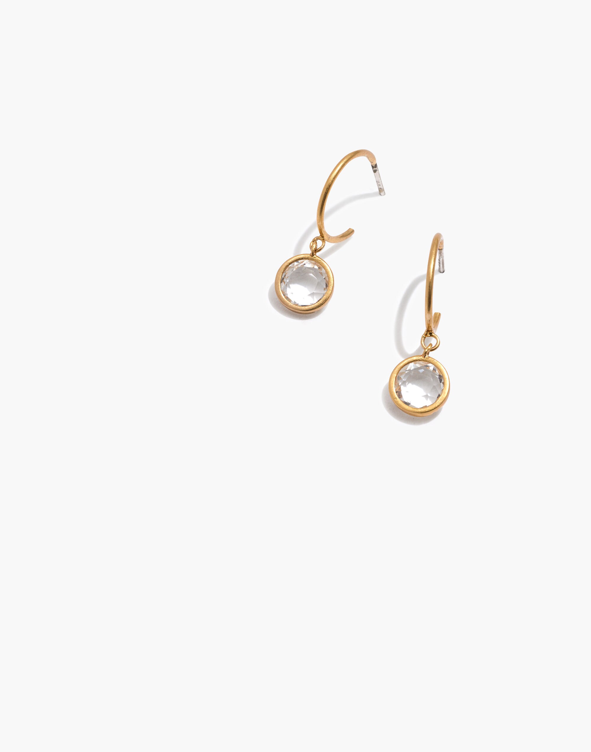 Glass Charm Mini Hoop Earrings