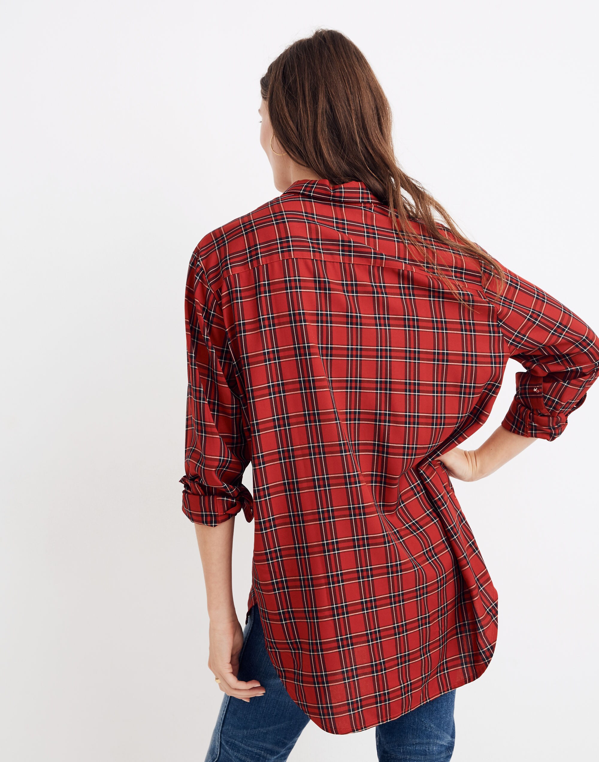 Oversized Ex-Boyfriend Shirt in Tartan Plaid