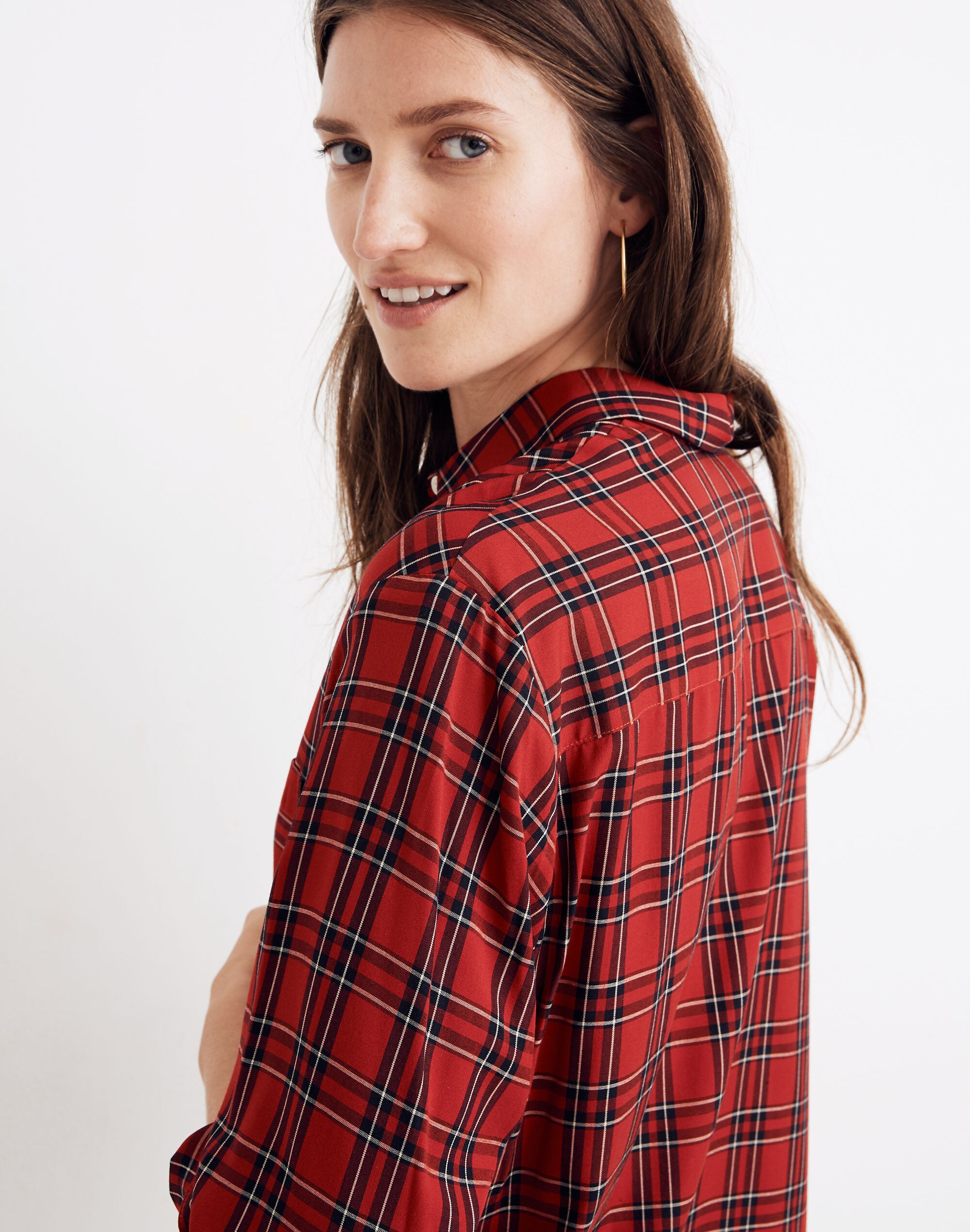 Oversized Ex-Boyfriend Shirt in Tartan Plaid