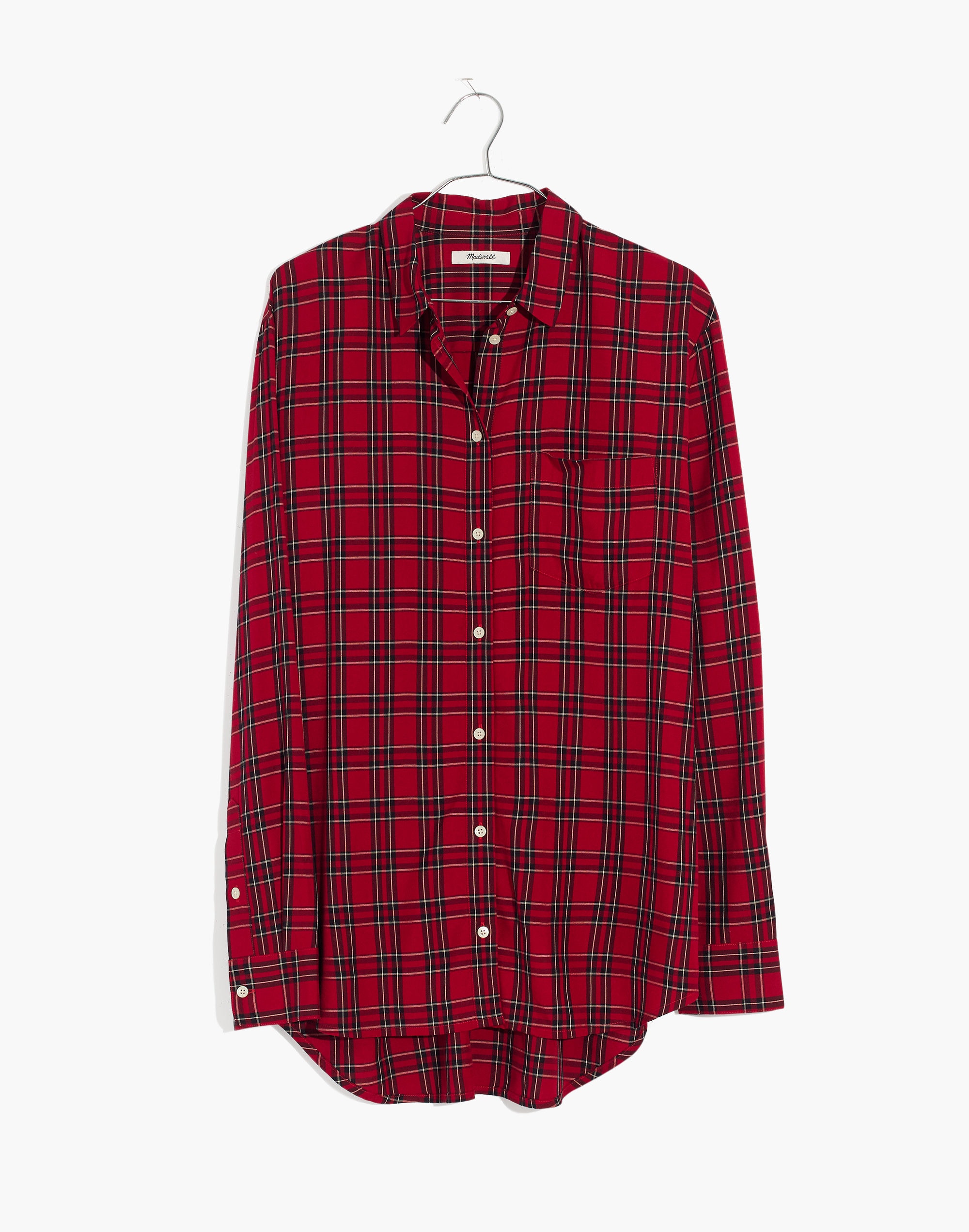 Oversized Ex-Boyfriend Shirt in Tartan Plaid