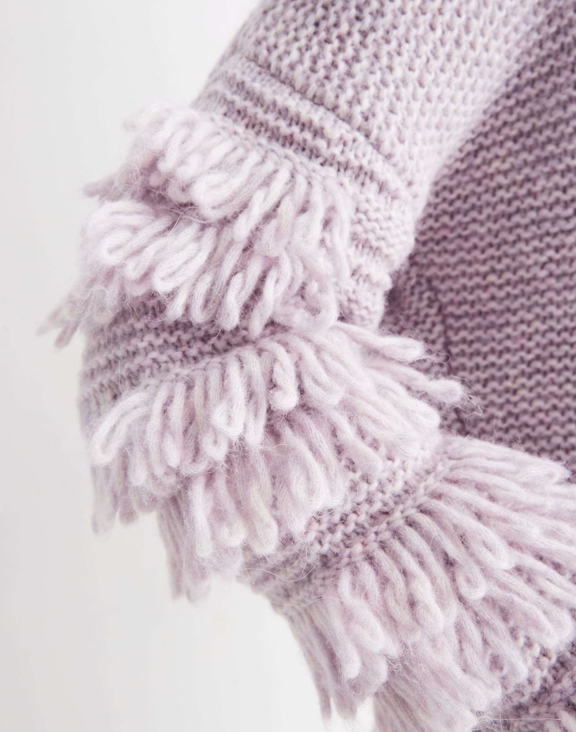 Fringe-Sleeve Pullover Sweater