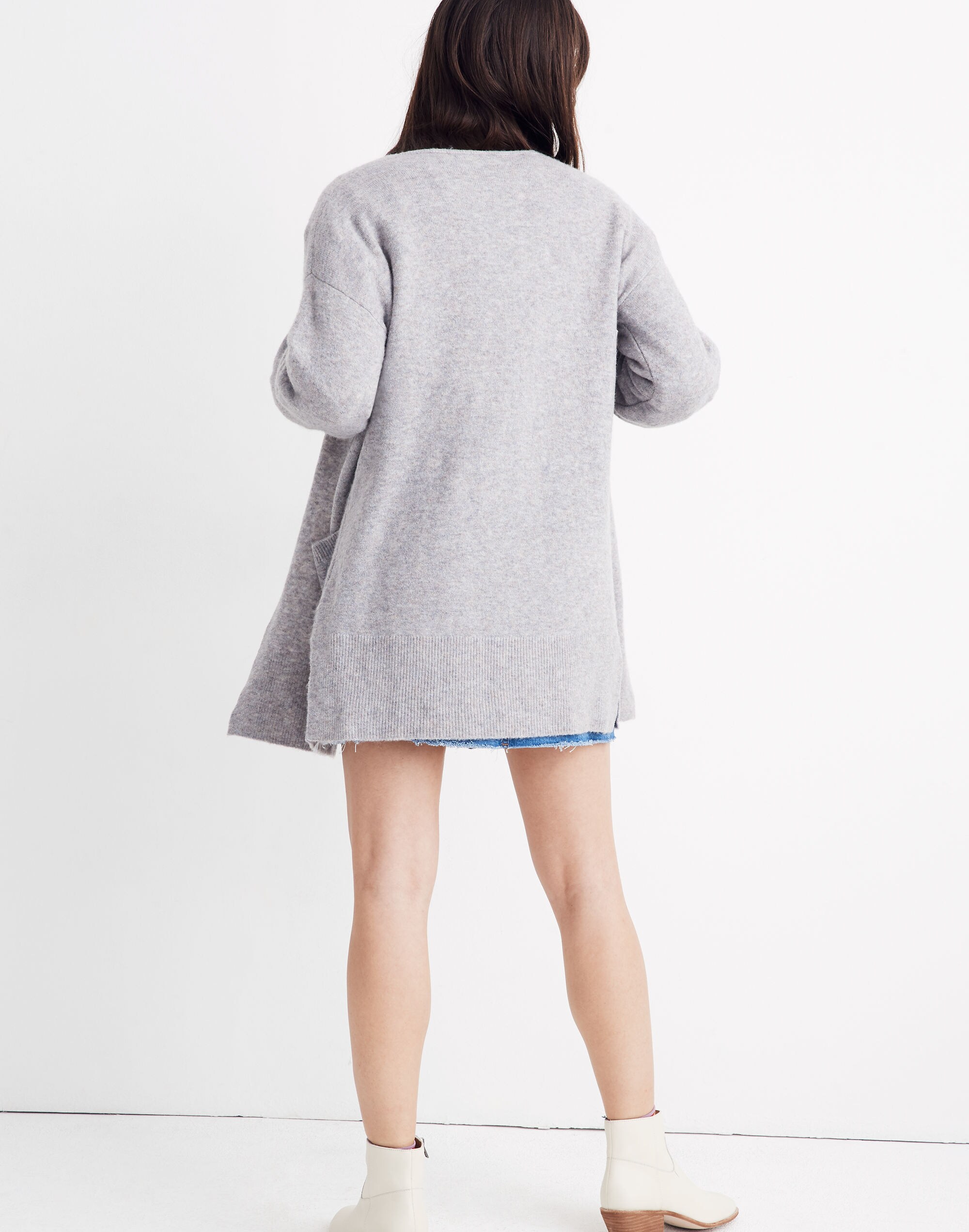 Edgewater Bubble-Sleeve Cardigan Sweater