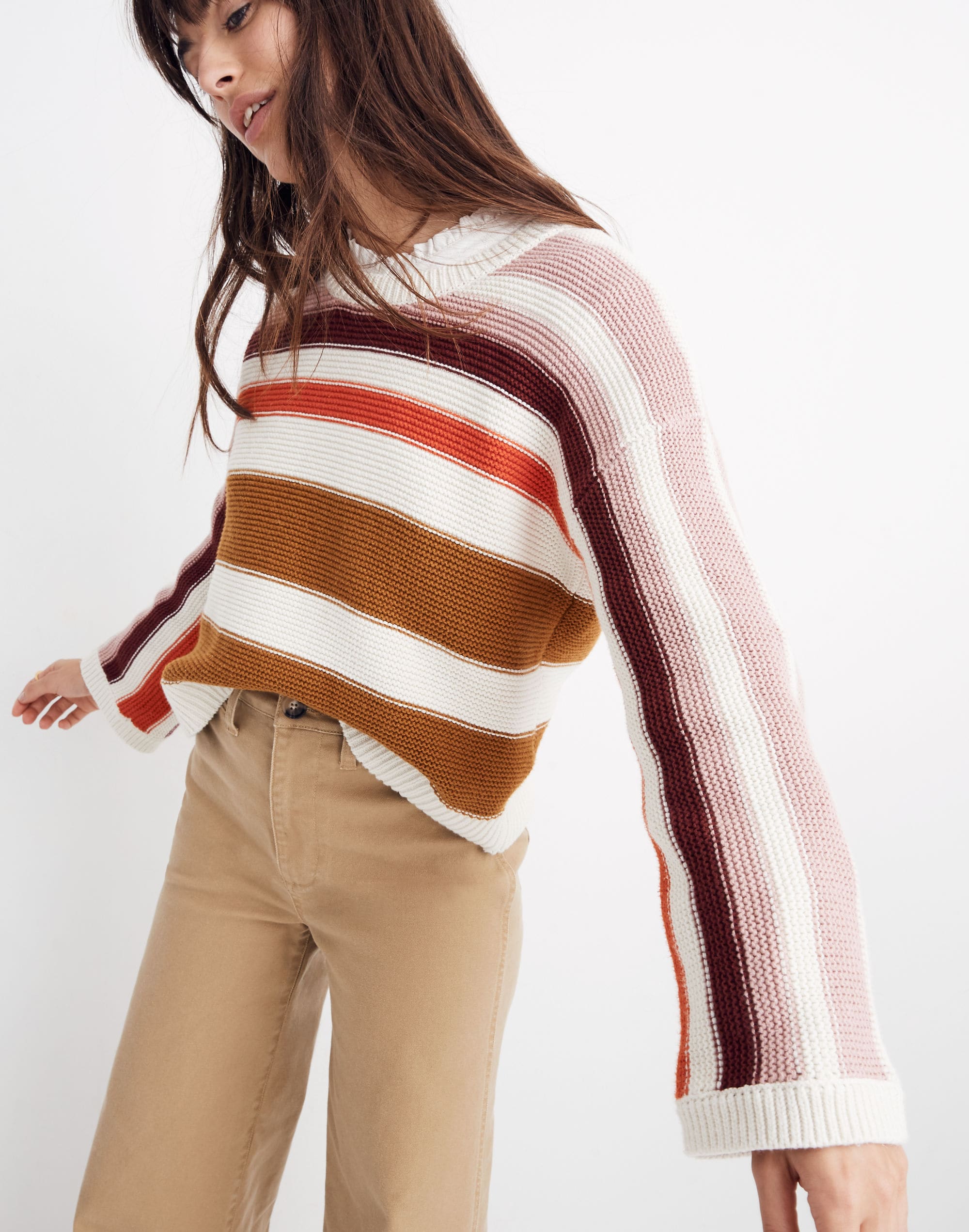valleyscape striped pullover sweater