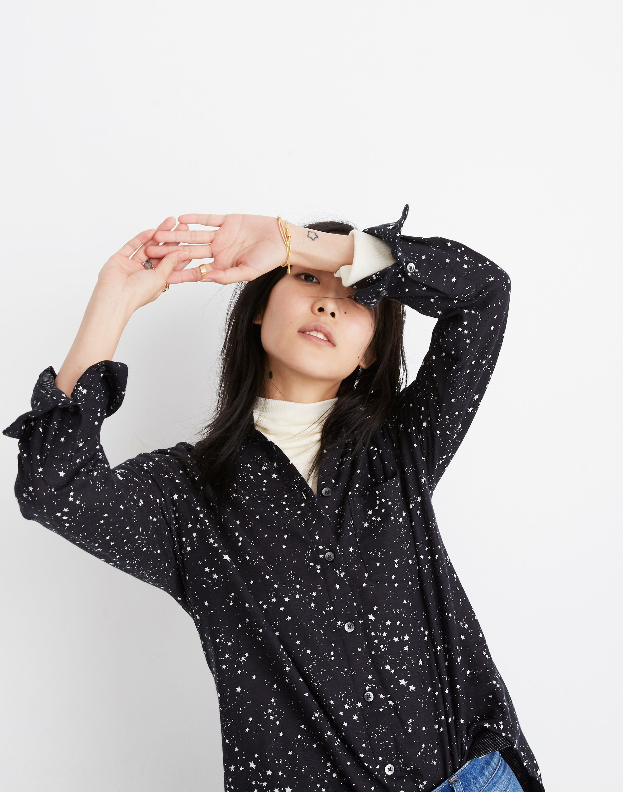 Oversized Ex-Boyfriend Shirt in Star Print