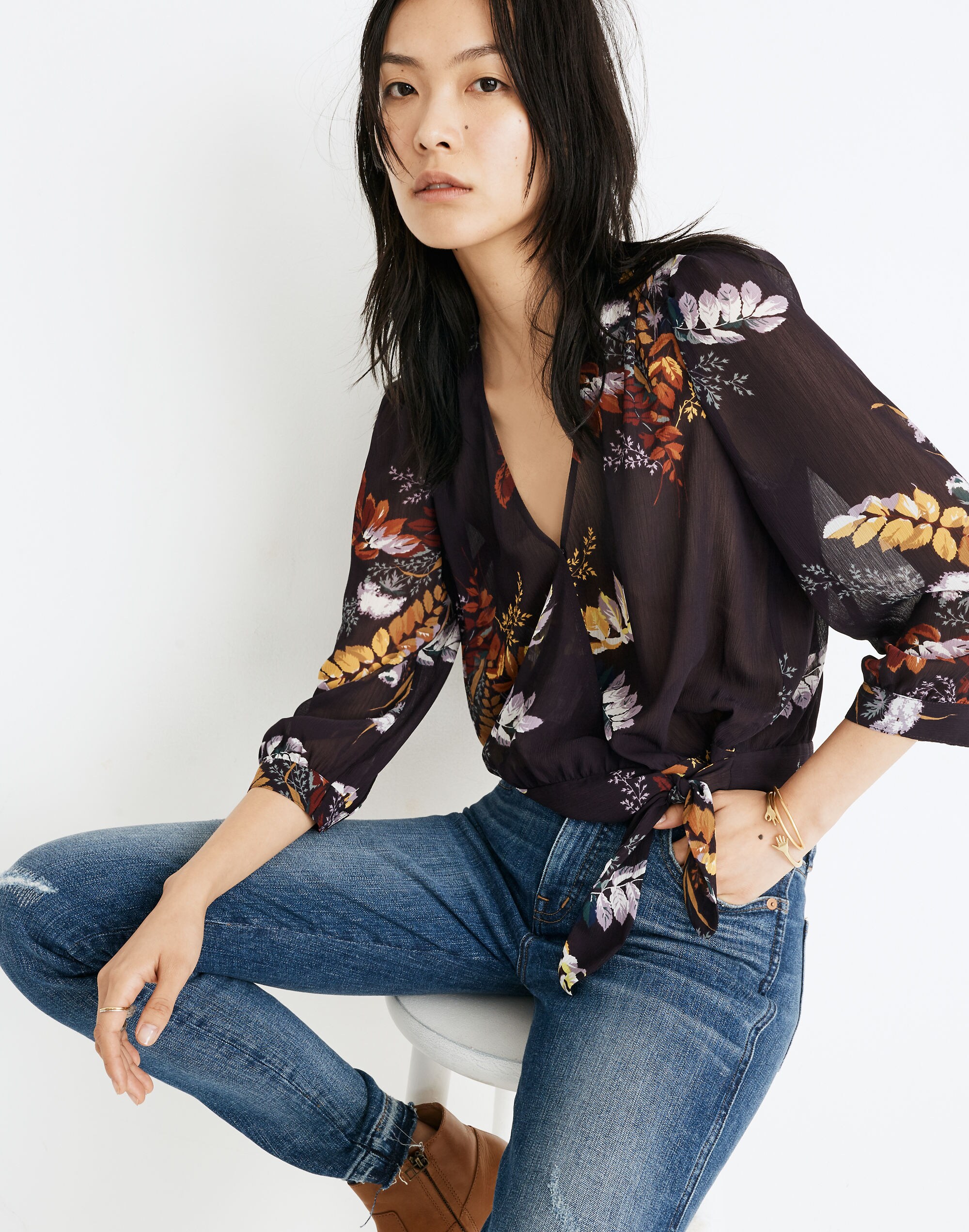 Wrap Top in Blooming Oasis | Madewell