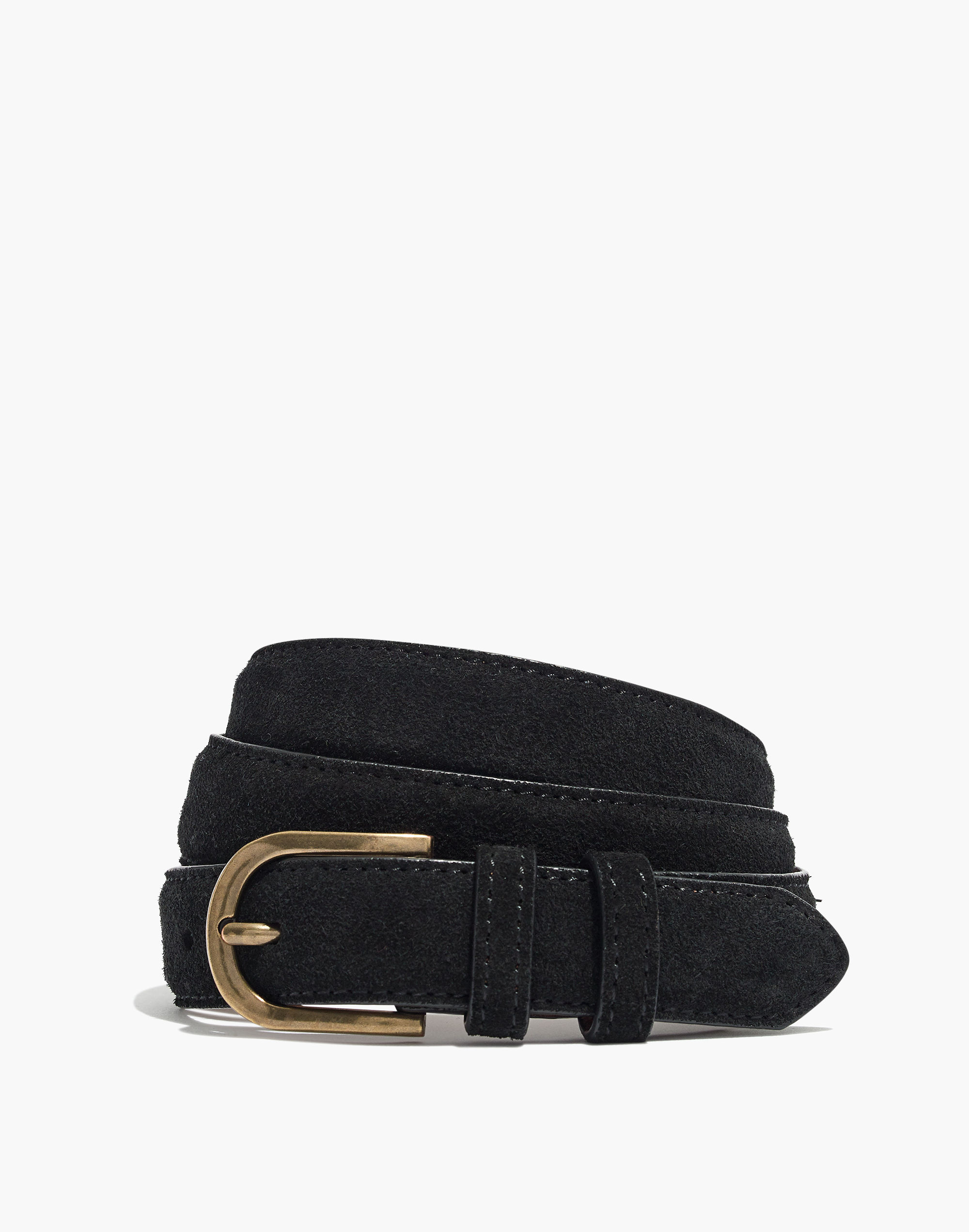 stitched suede belt