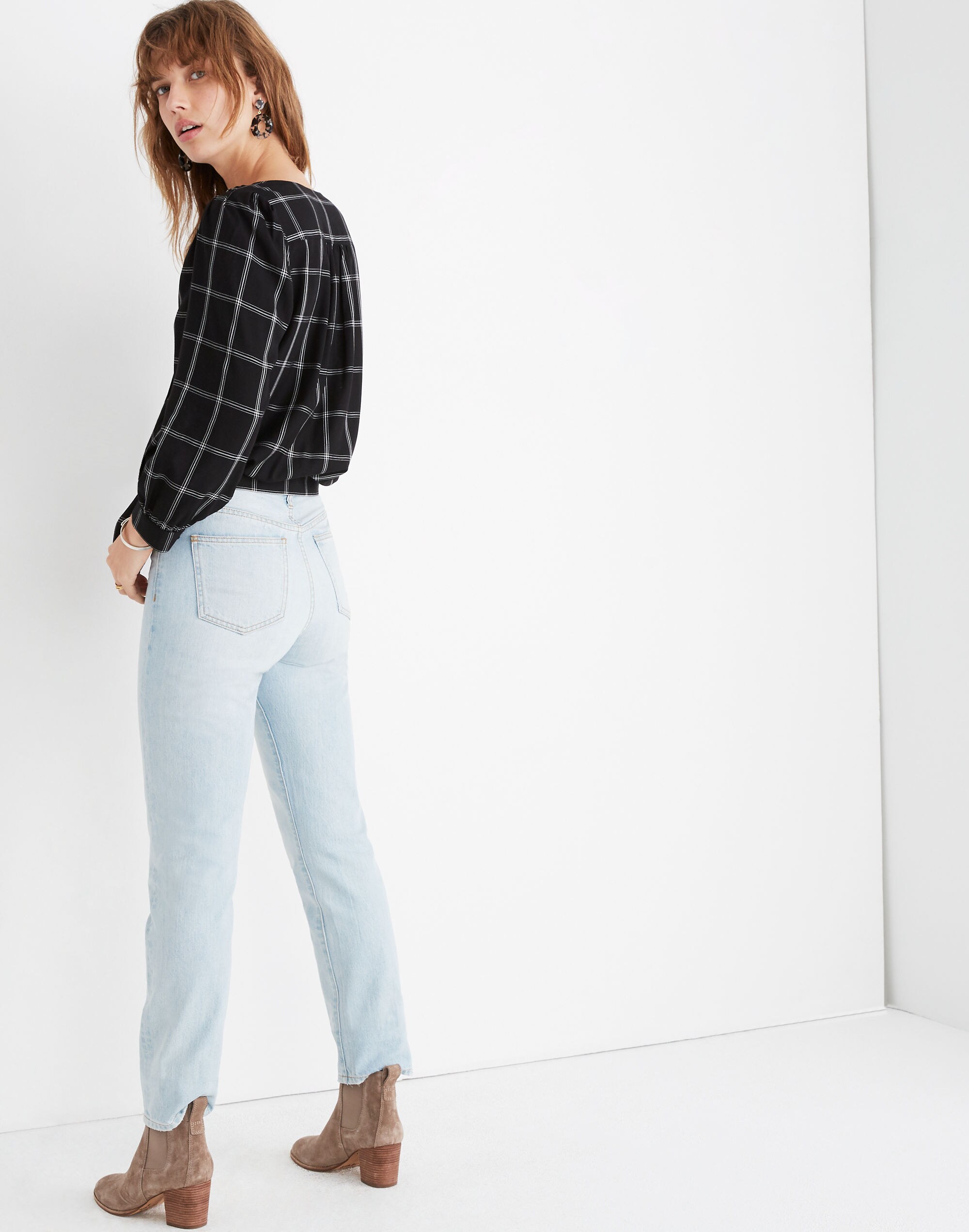 Wrap Top in Windowpane