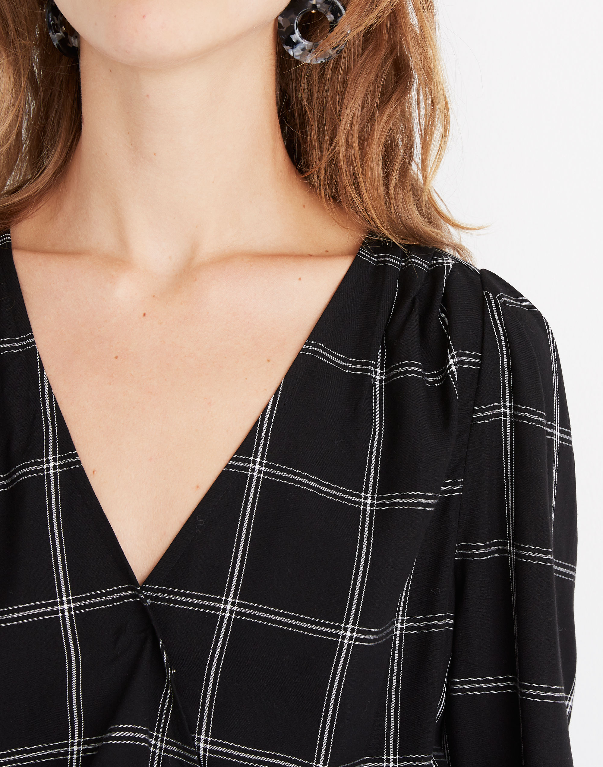 Wrap Top in Windowpane