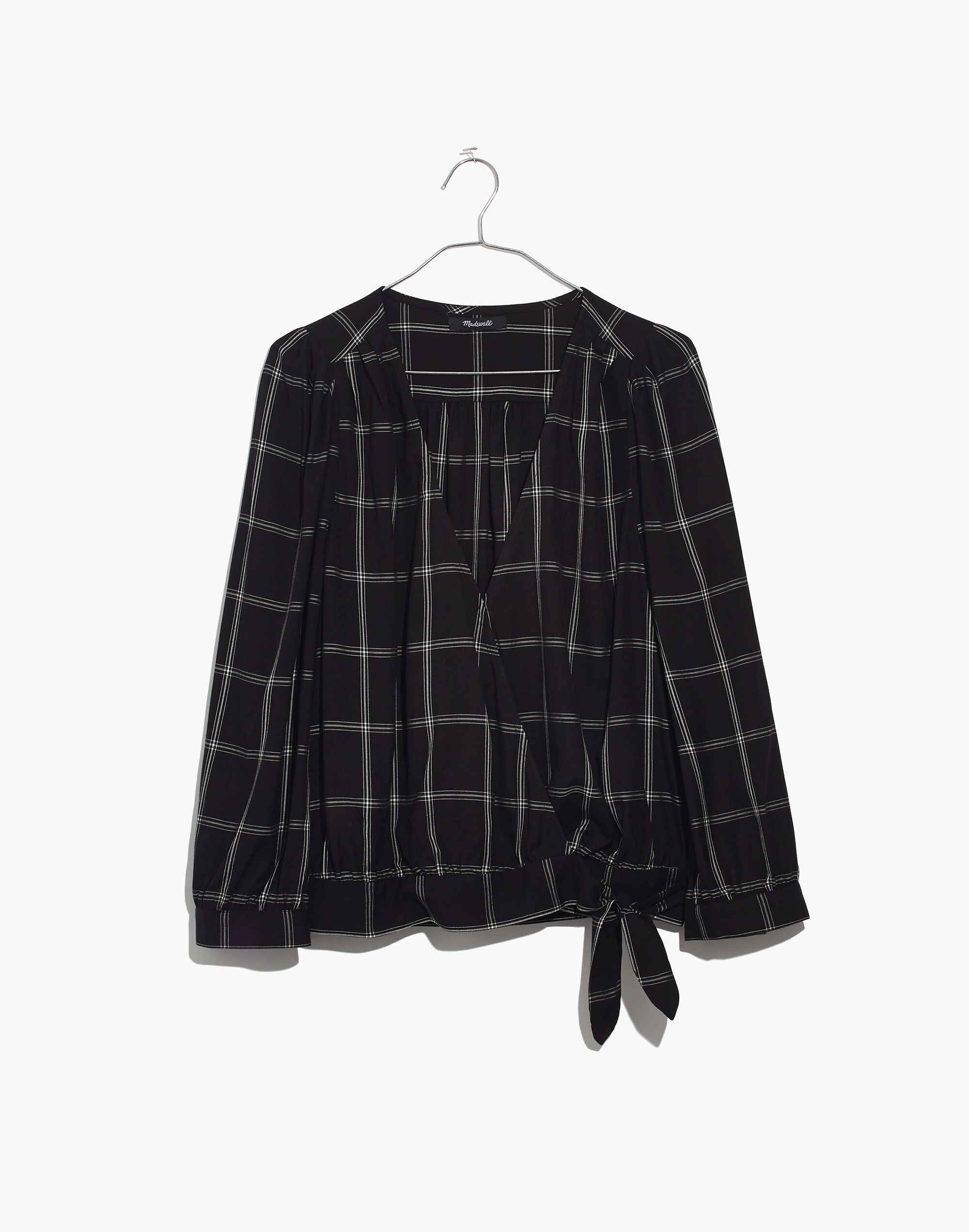 Wrap Top in Windowpane