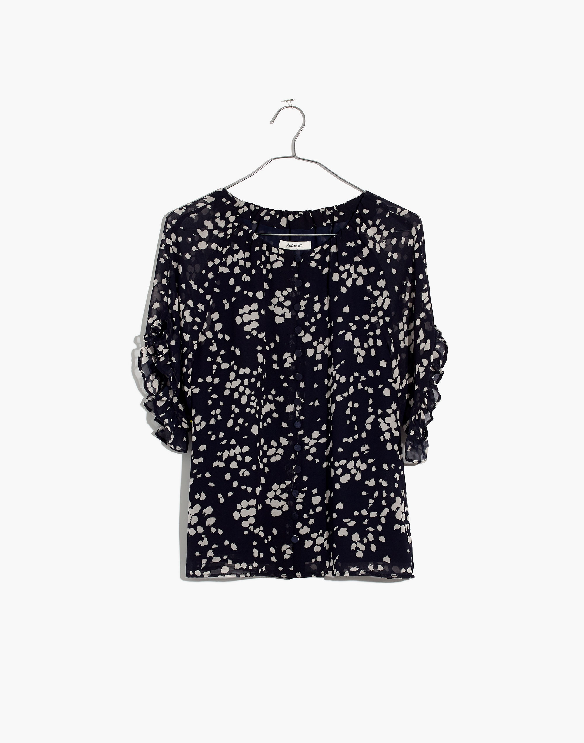 Memento Ruffle-Sleeve Top in Drifting Petals
