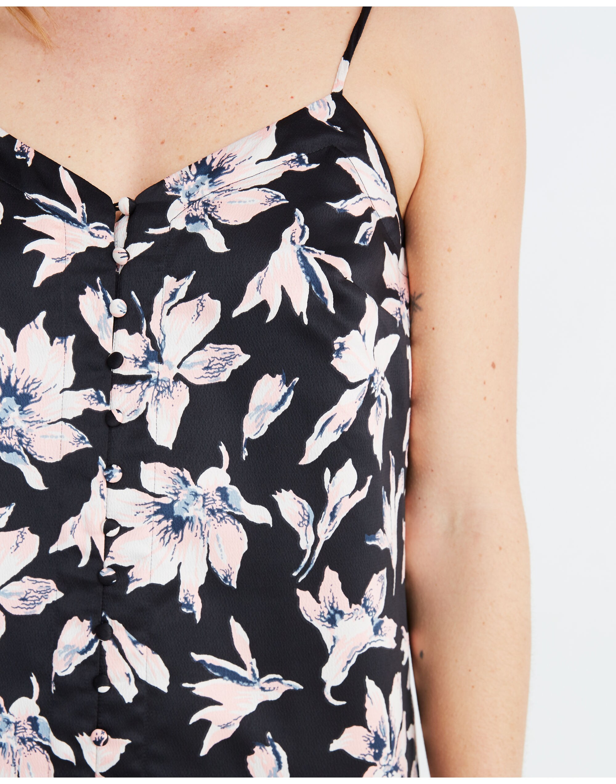 Button-Front Slip Dress in Winter Orchid