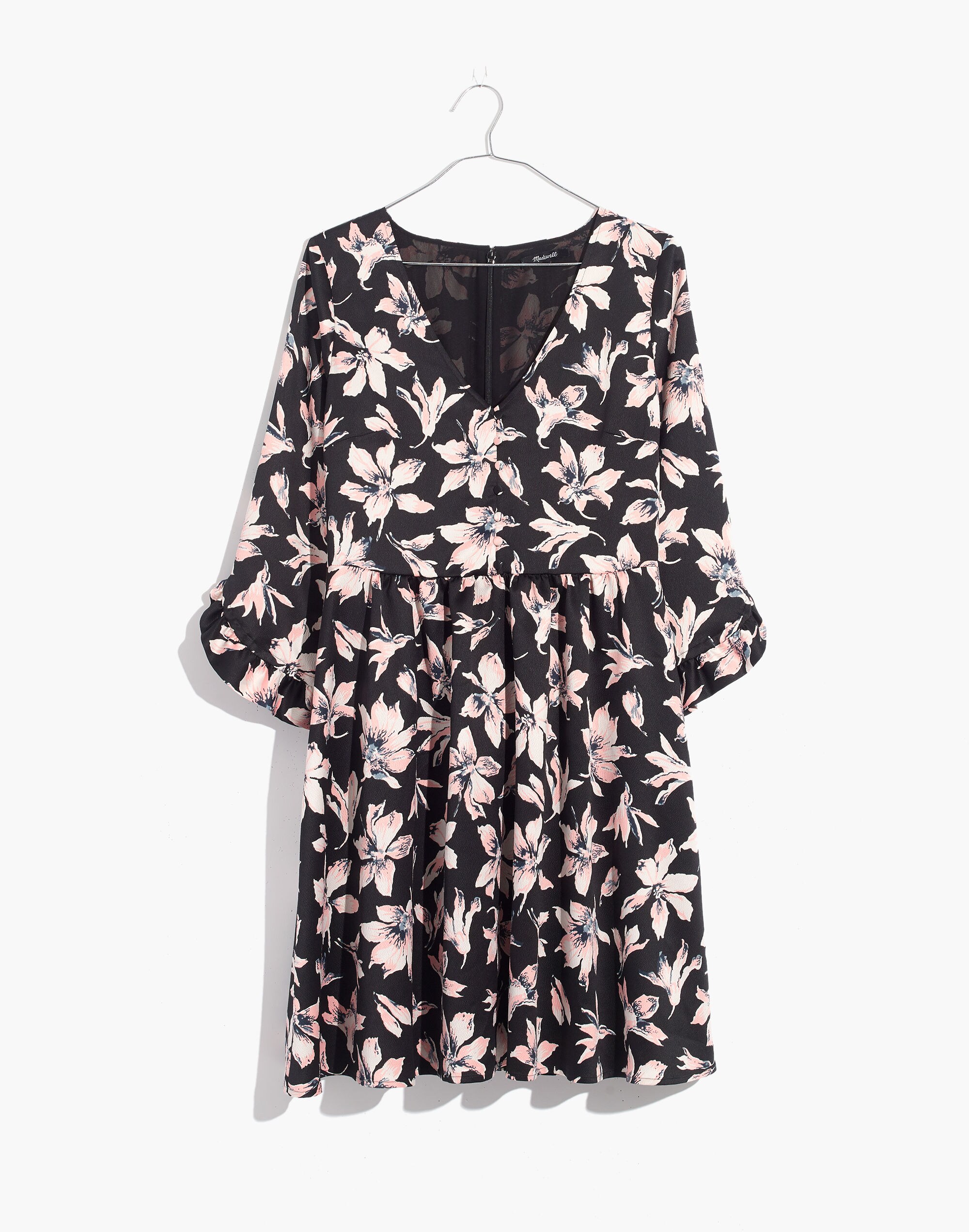 Moonblossom Ruffle-Sleeve Dress in Winter Orchid