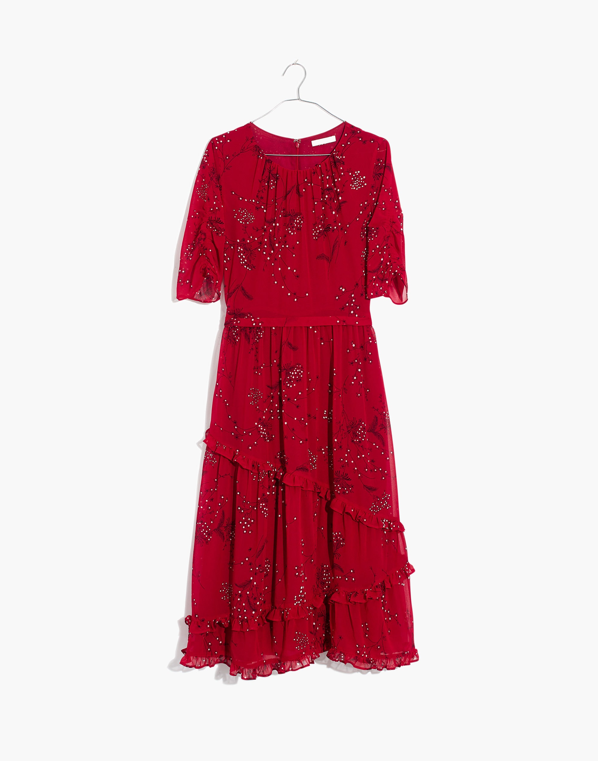 Windpoppy Ruffle Midi Dress in Windswept Floral