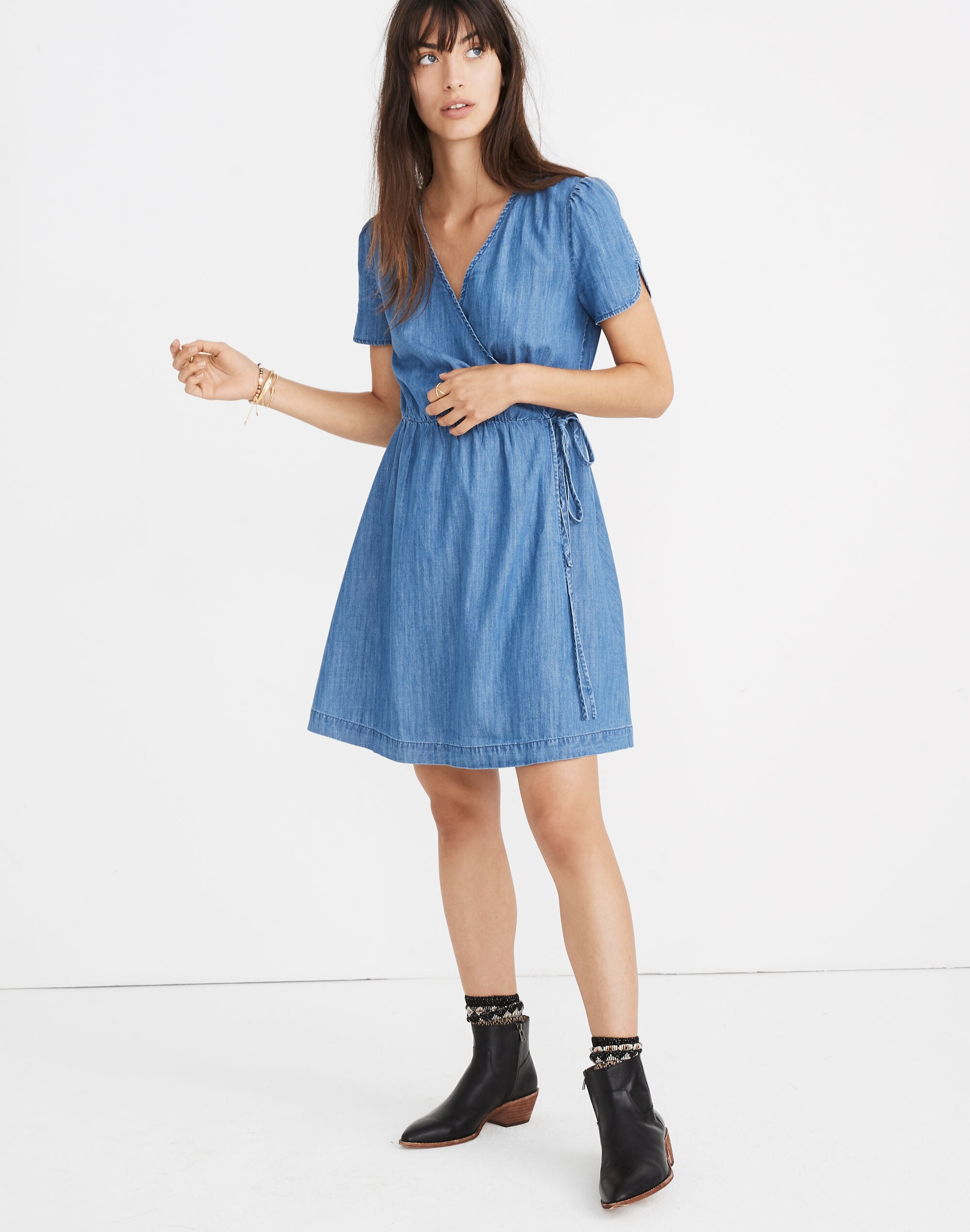 Denim Wrap Dress