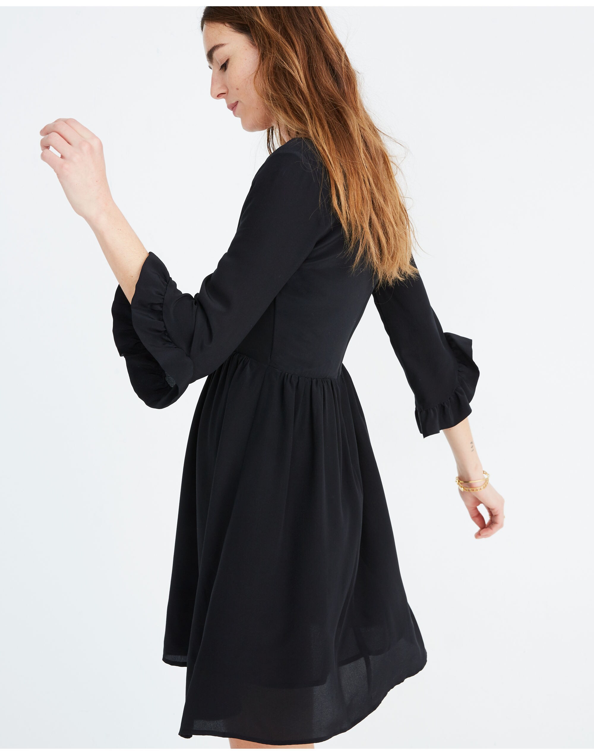 madewell silk ruffle dress Silk Waterlily Ruffle Dress