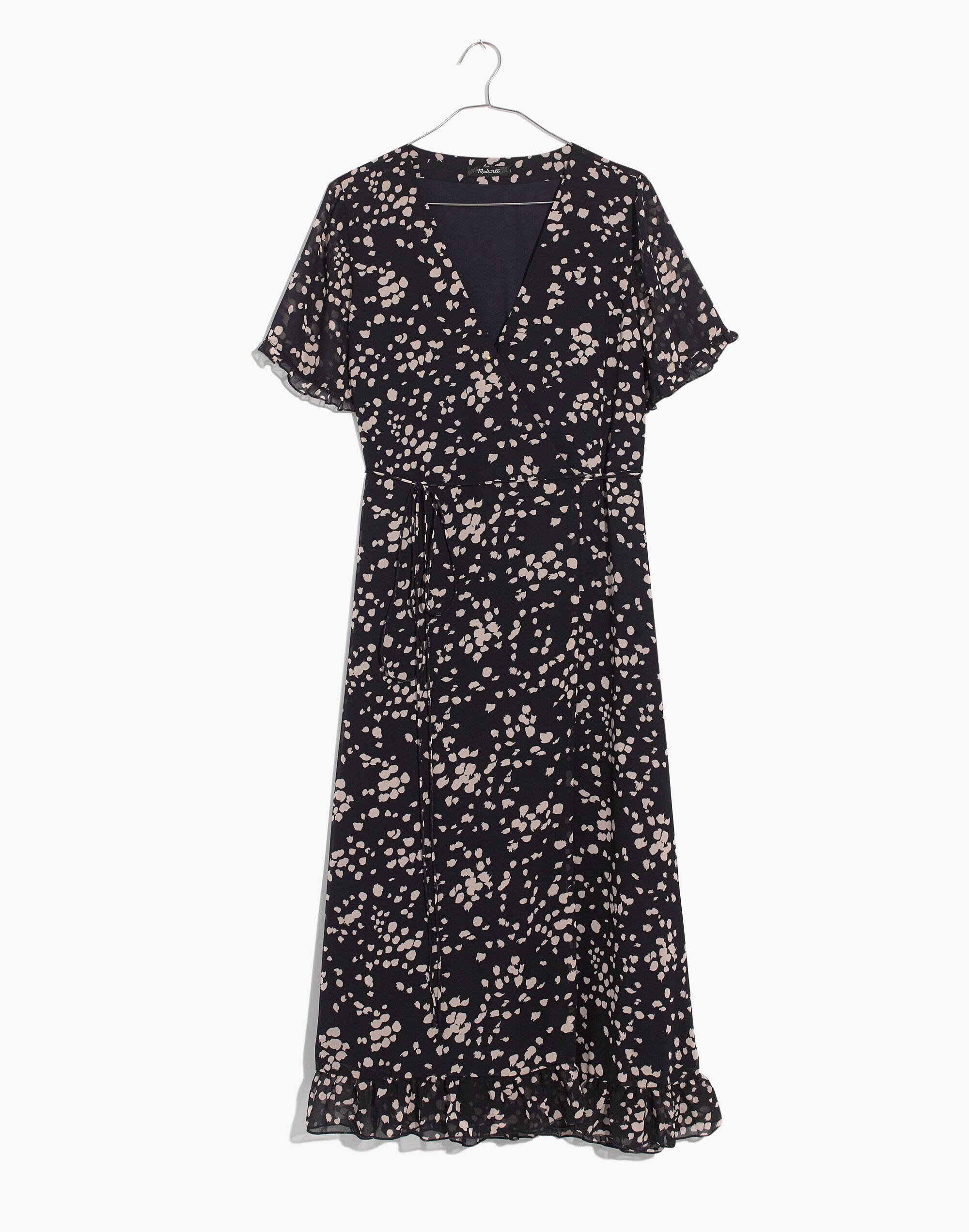 Ruffle-Edge Wrap Dress in Drifting Petals