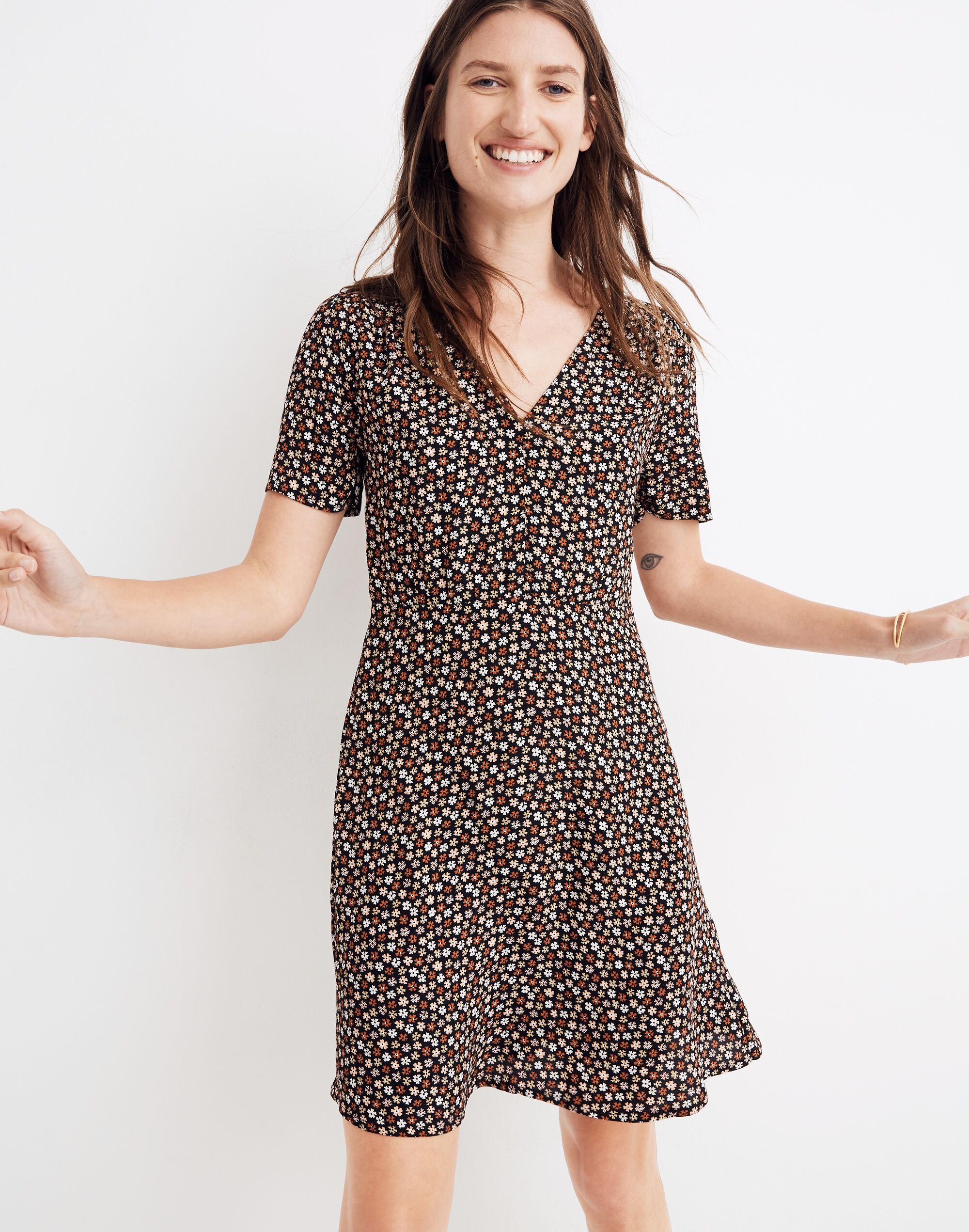 Dawnflower Mini Dress in Petite Blooms