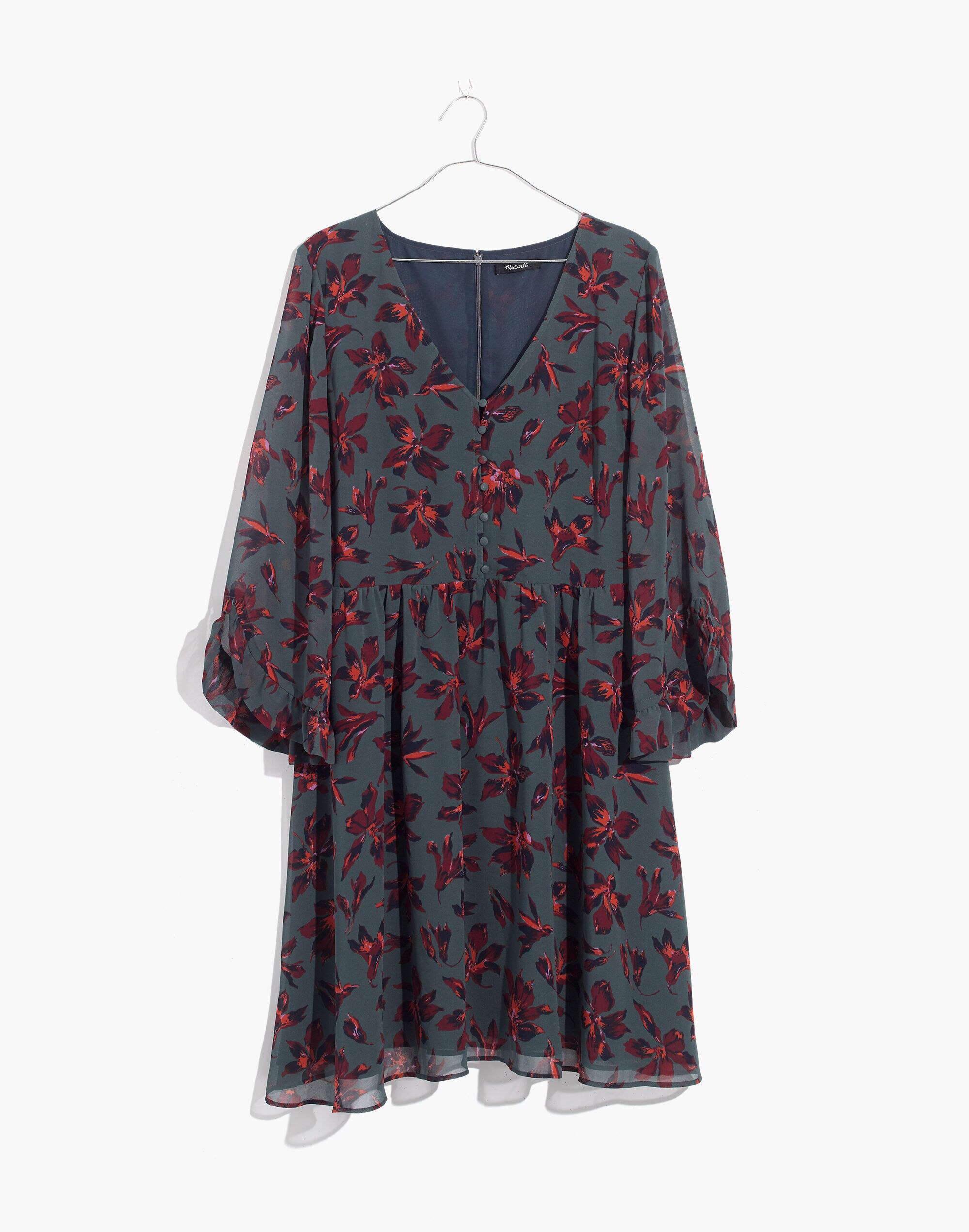 Moonblossom Ruffle-Sleeve Dress in Winter Orchid