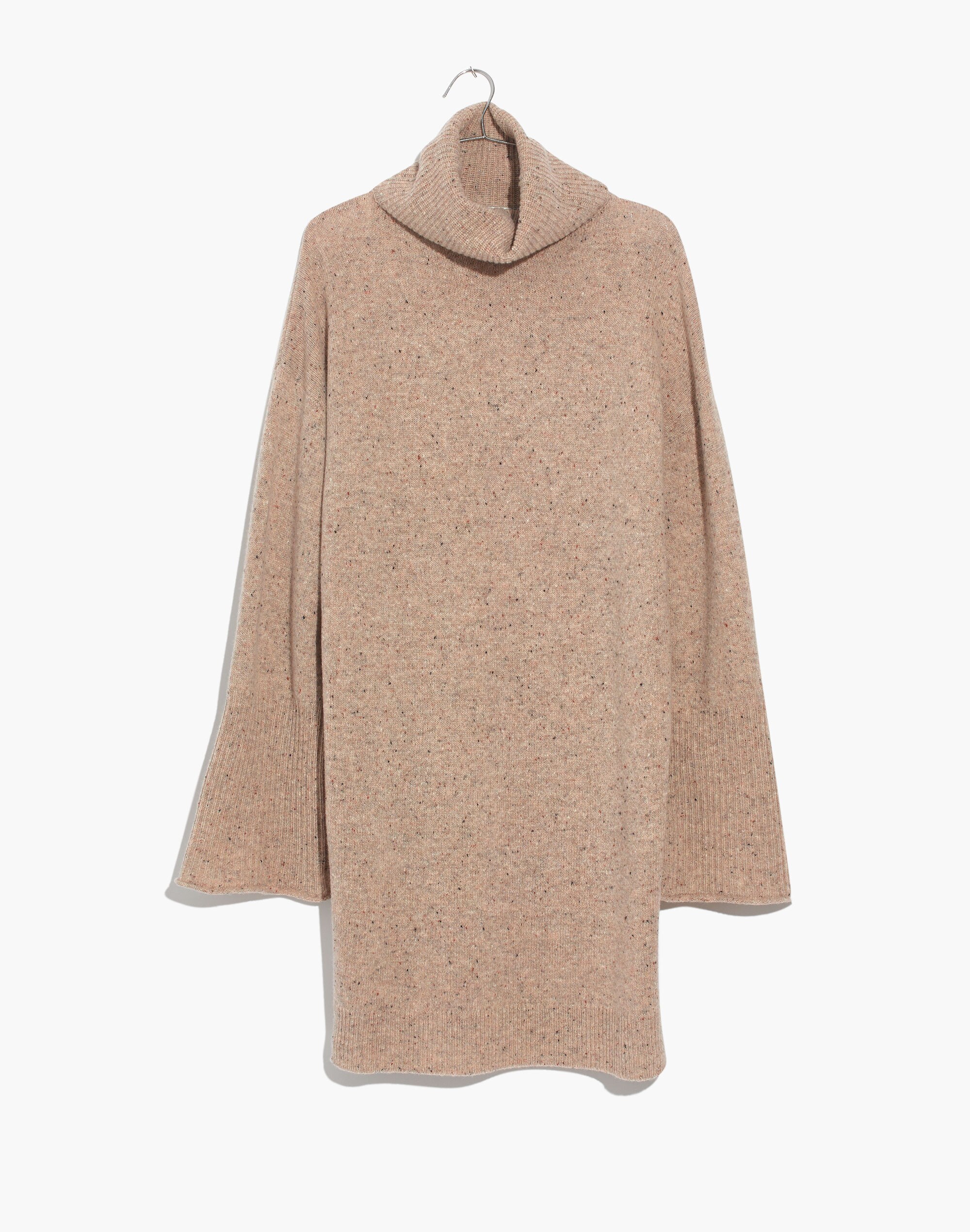 Bell-Sleeve Turtleneck Sweater-Dress