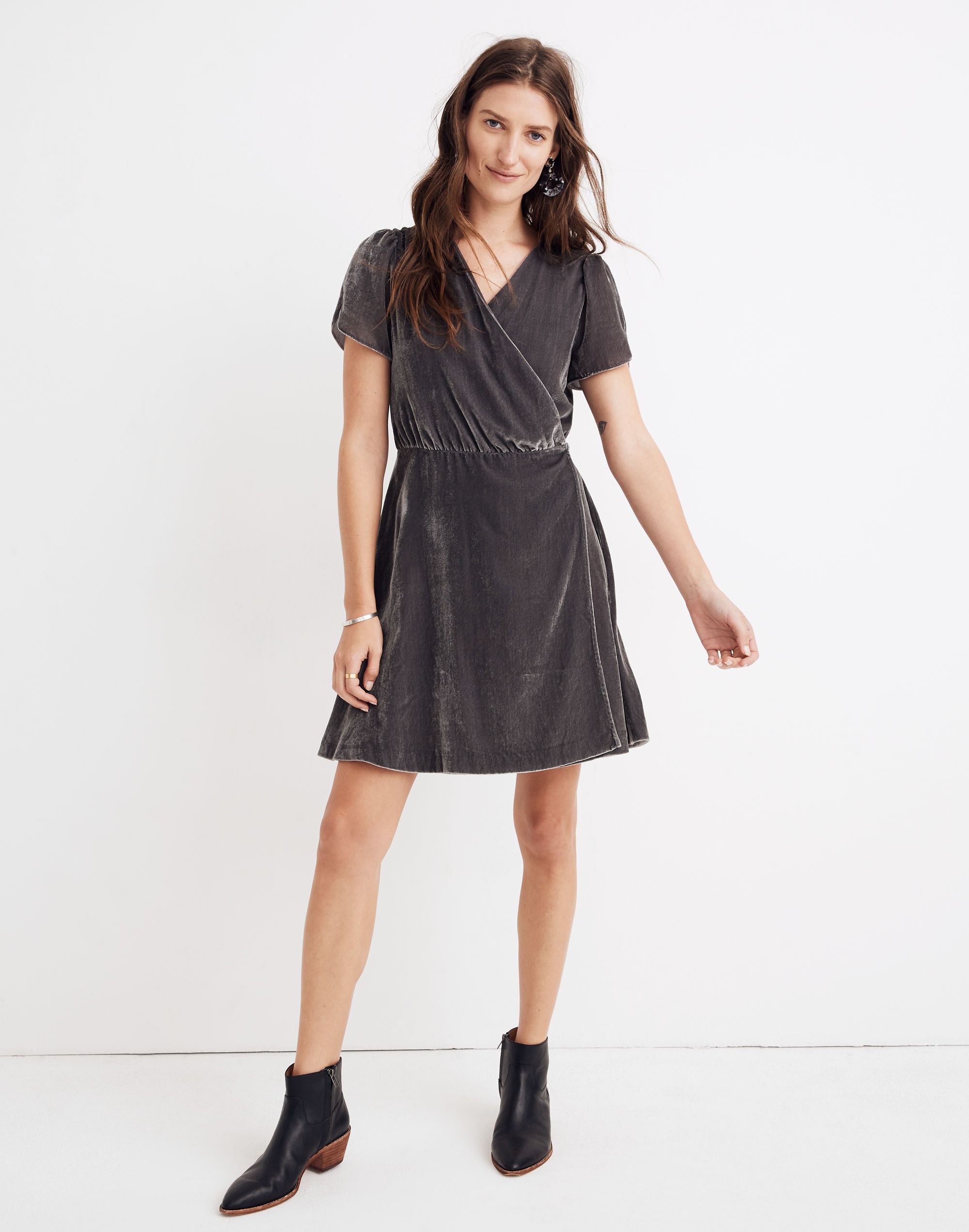 velvet wrap dress