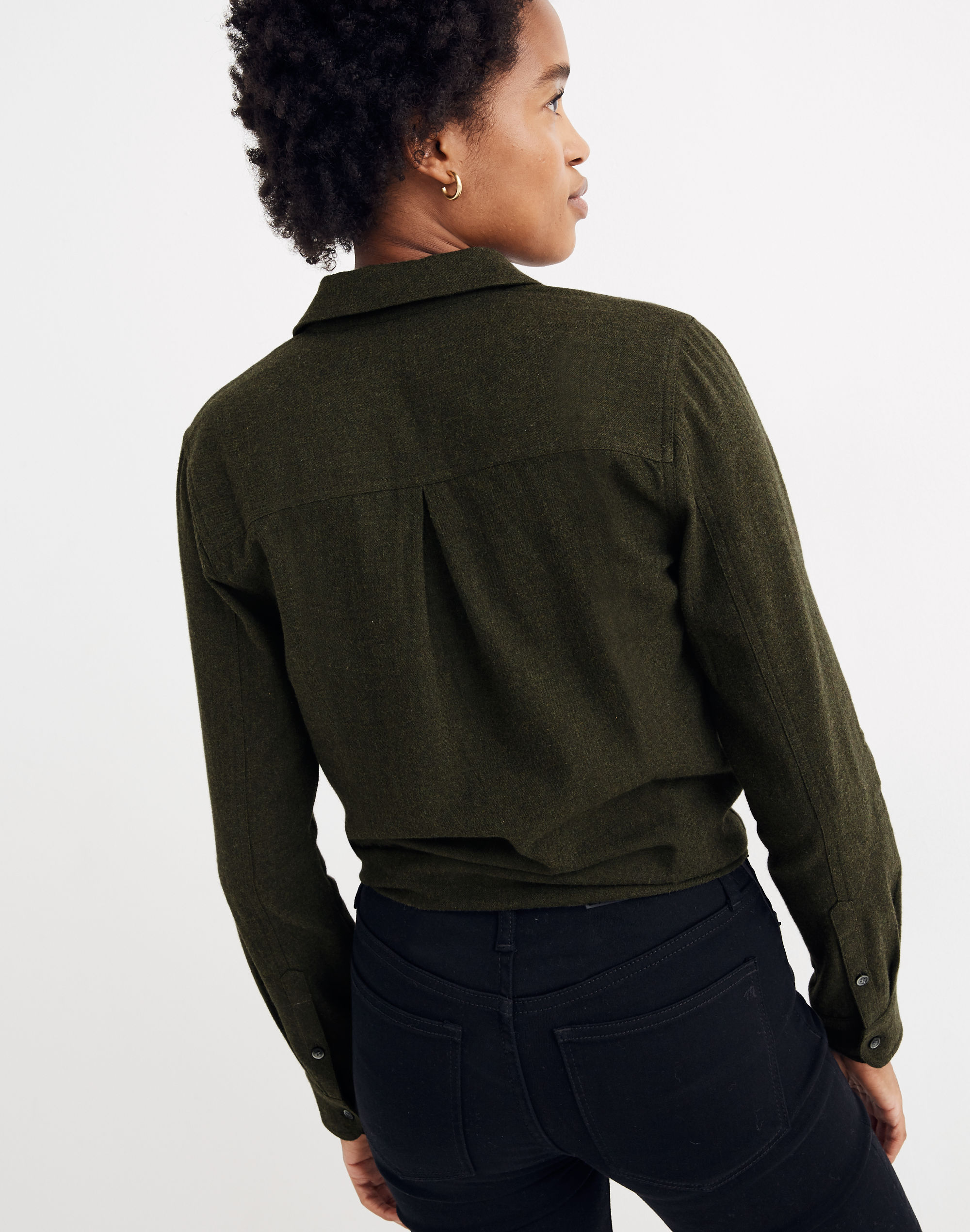 Flannel Tie-Front Shirt