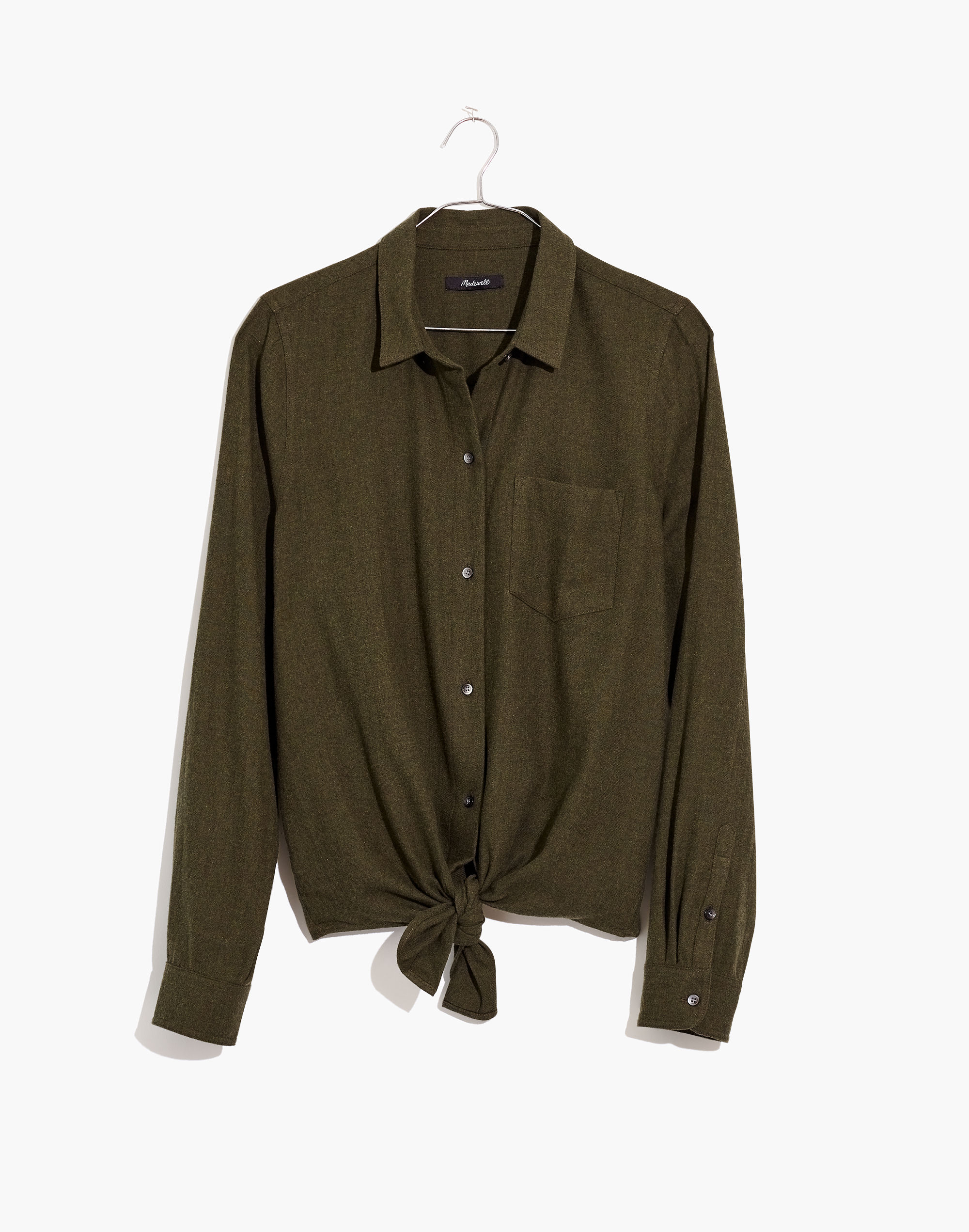 Flannel Tie-Front Shirt