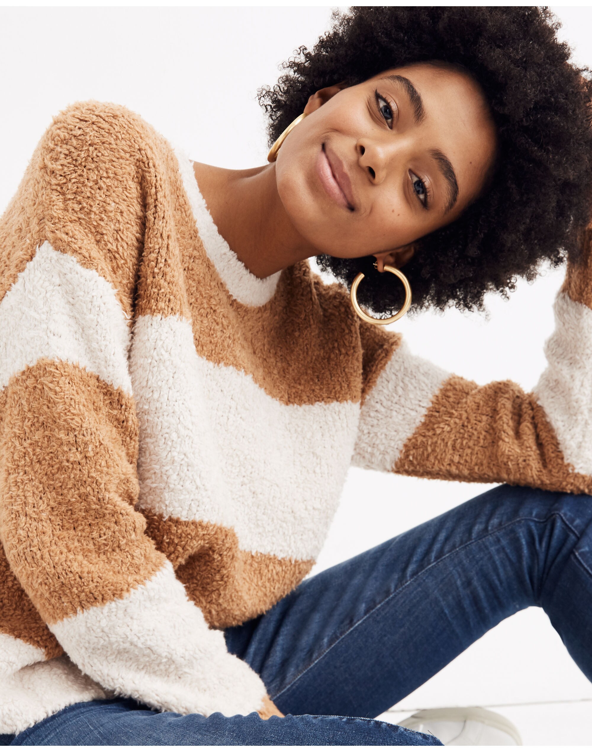 Teddy Striped Pullover Sweater