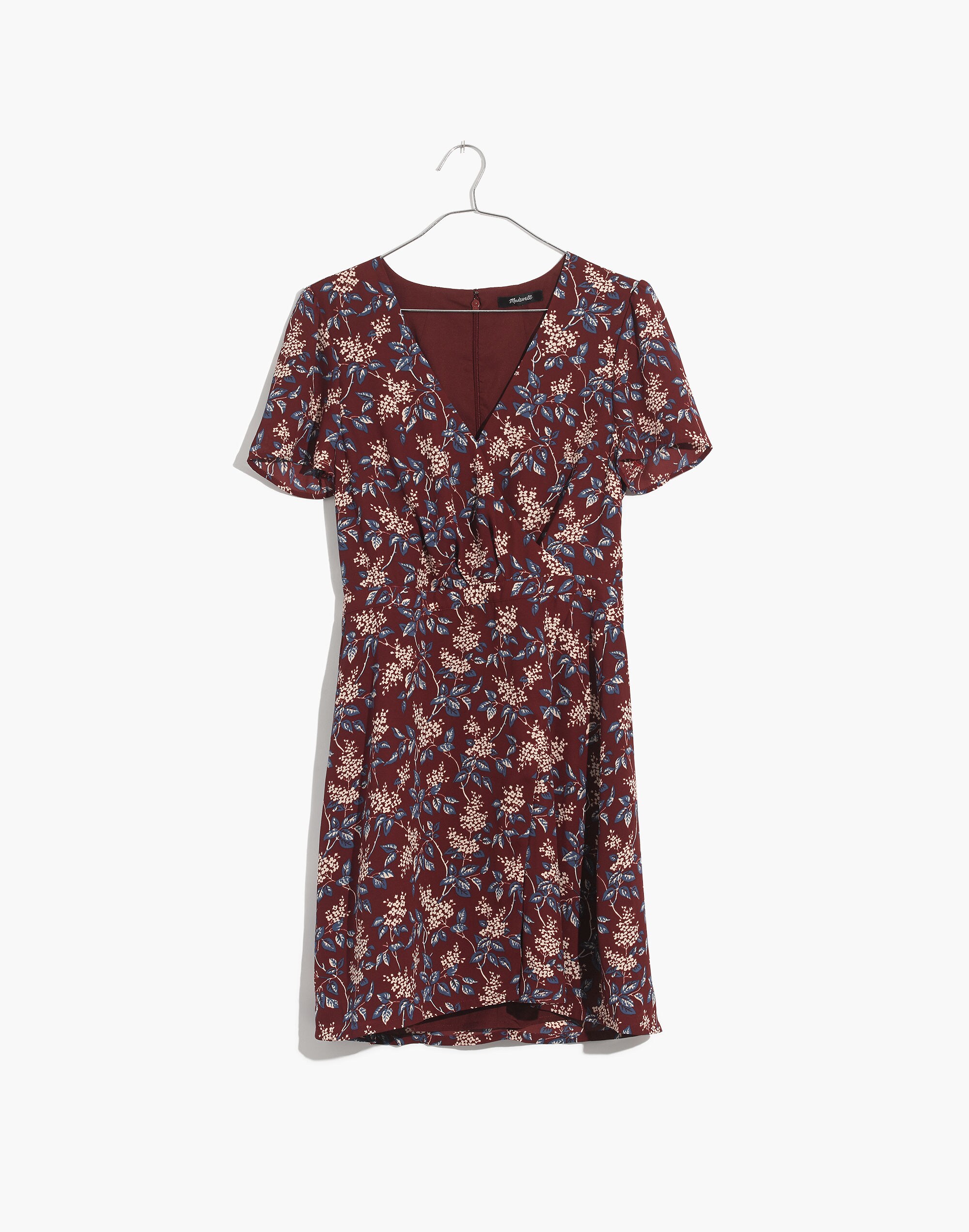 Wrap-Front Mini Dress in Antique Flora