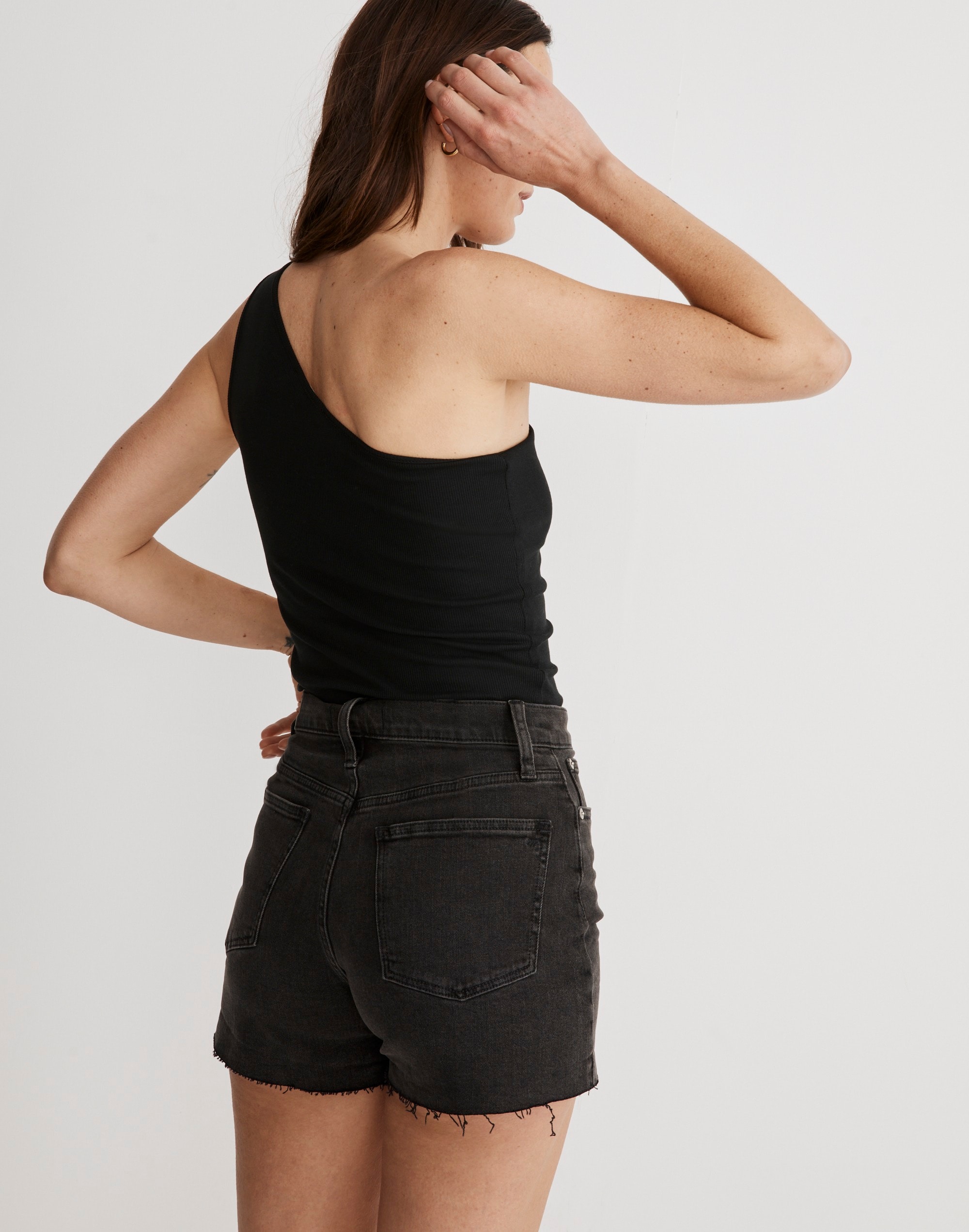 High-Rise Denim Shorts