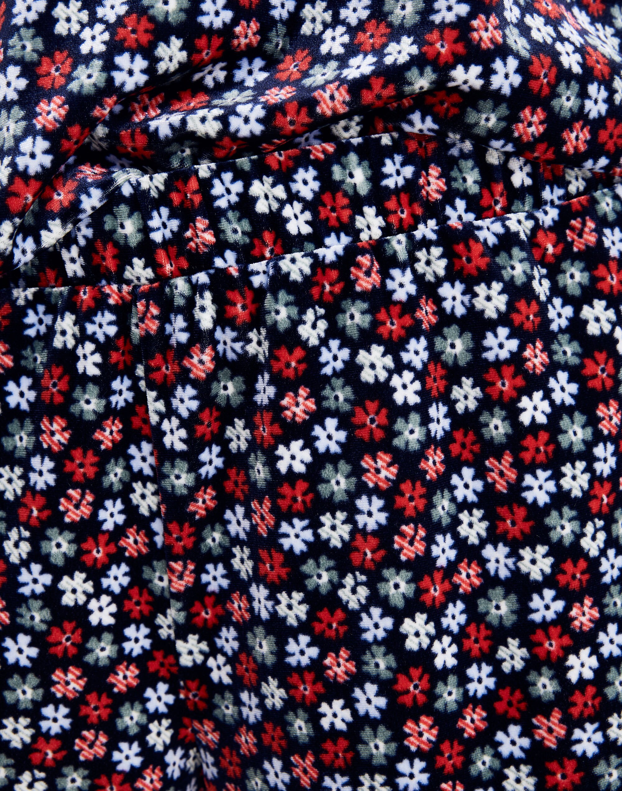 Velvet Pajama Shorts in Petite Blooms