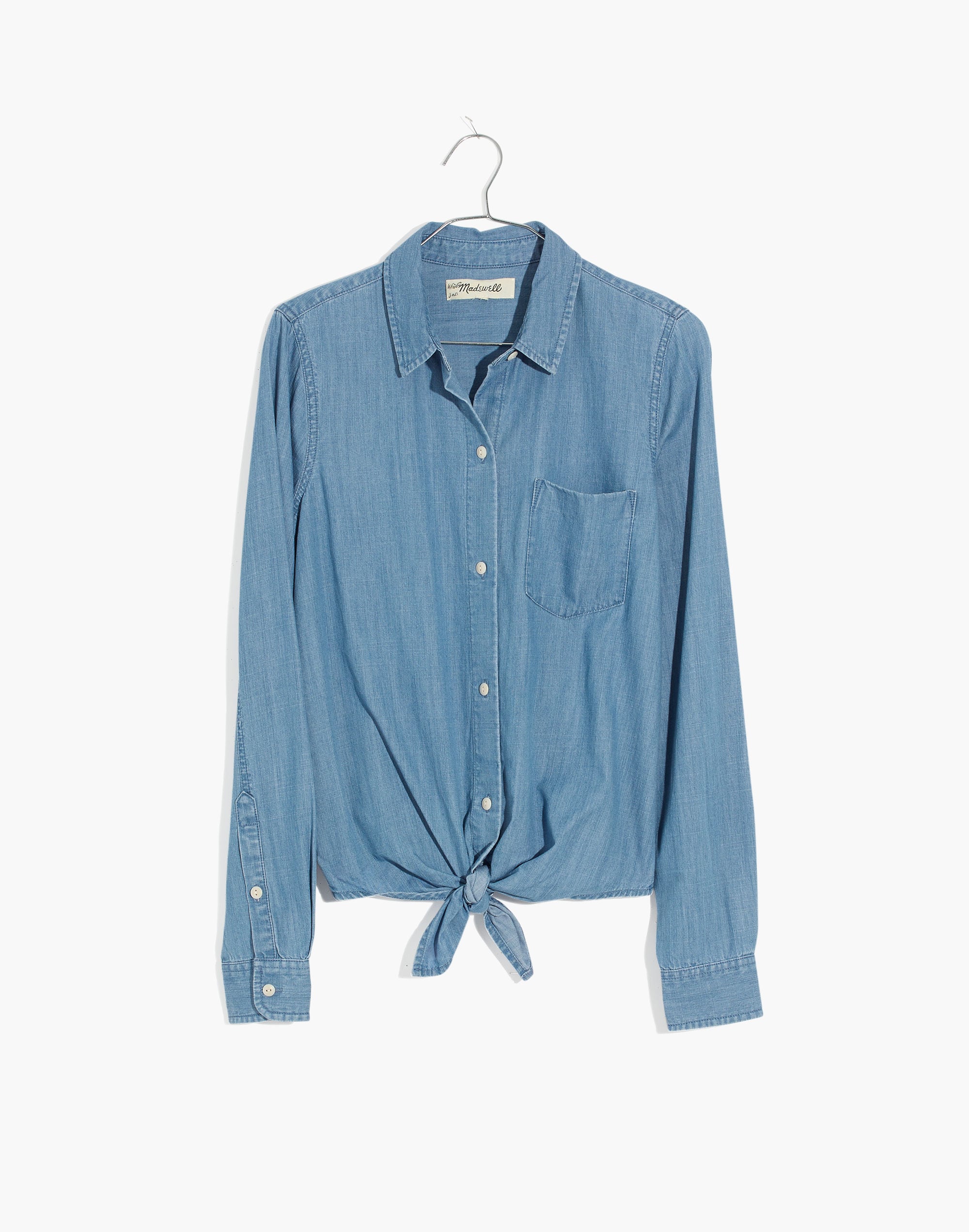 Denim Tie-Front Shirt in Hillford Wash