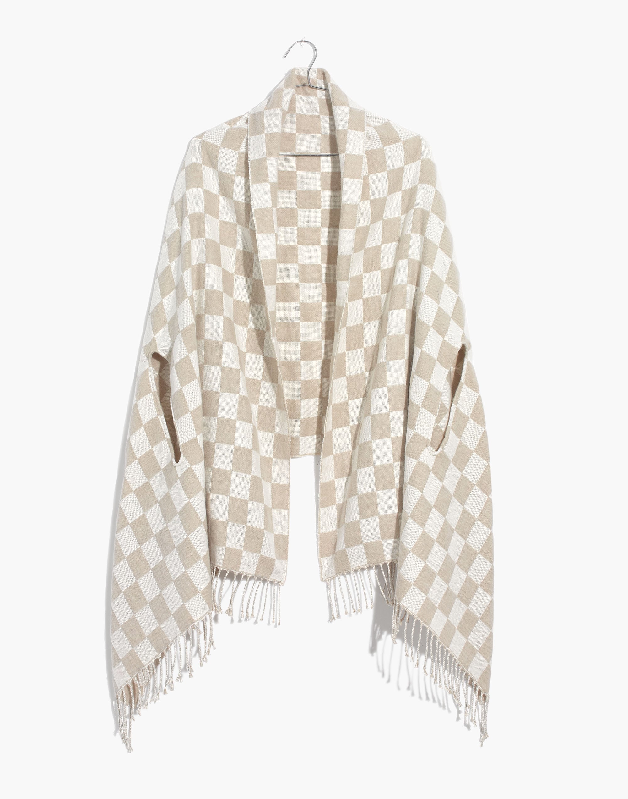 checkerboard cape scarf