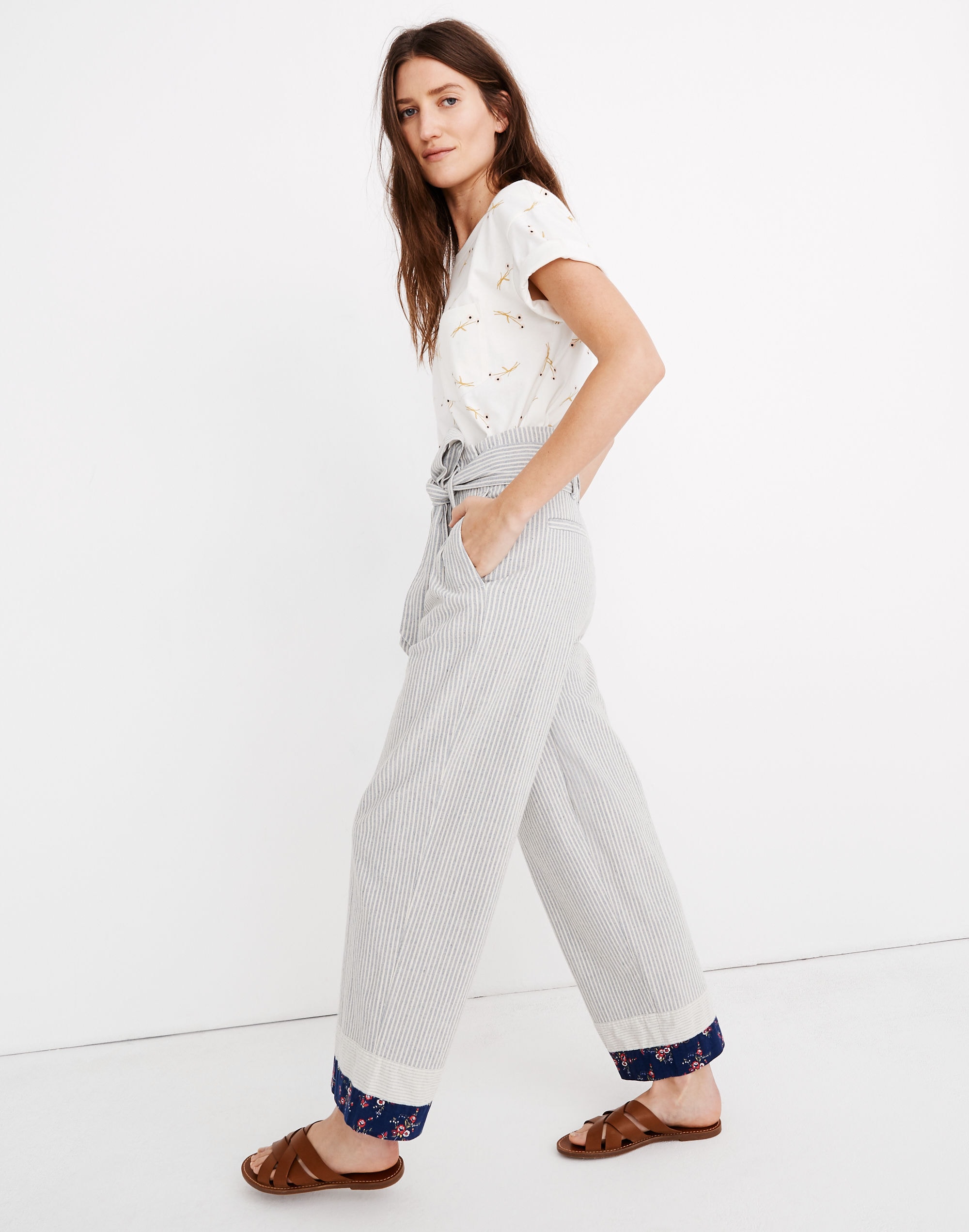 Madewell x The New Denim Project&reg; Patchwork Paperbag Pants
