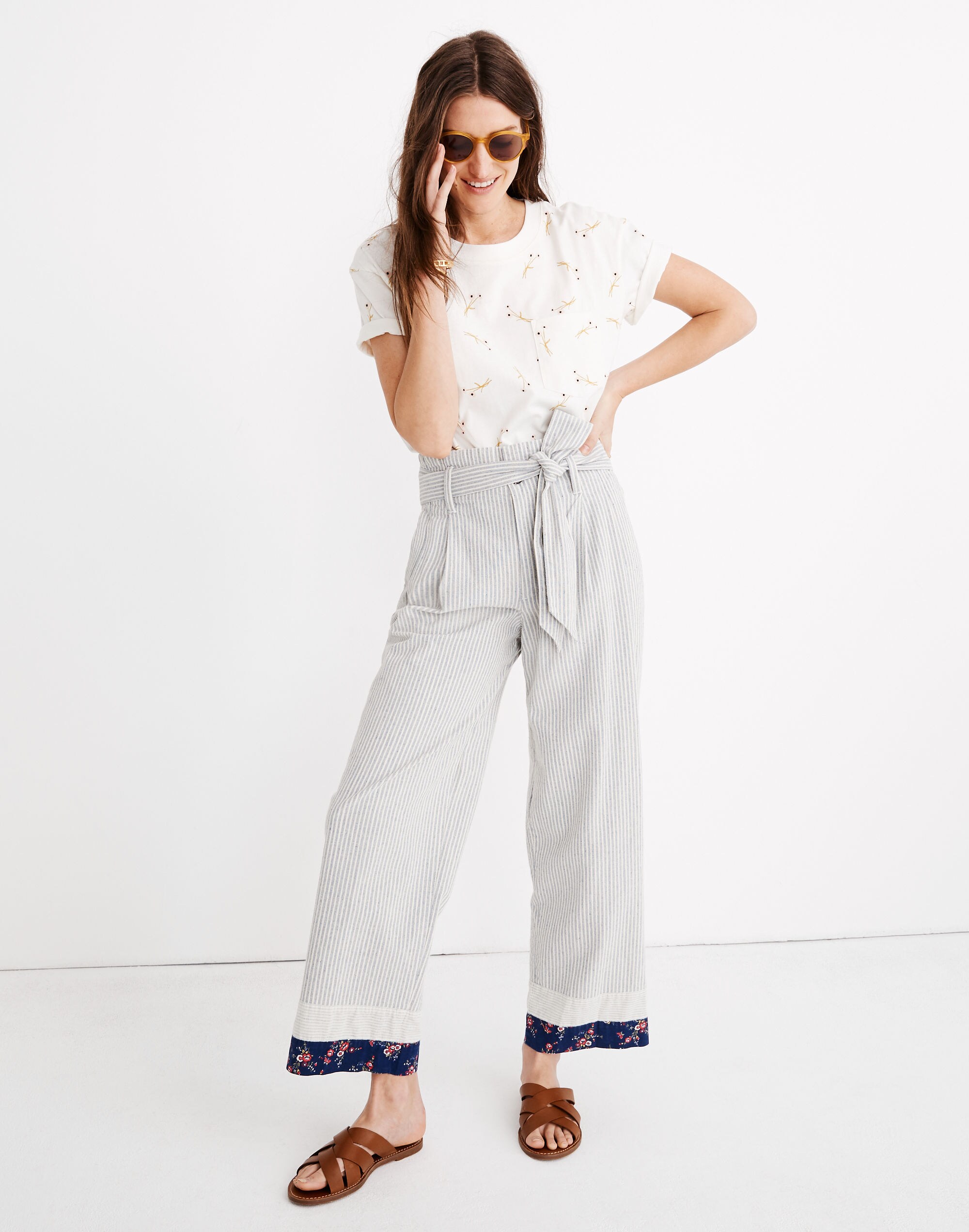 Madewell x The New Denim Project&reg; Patchwork Paperbag Pants