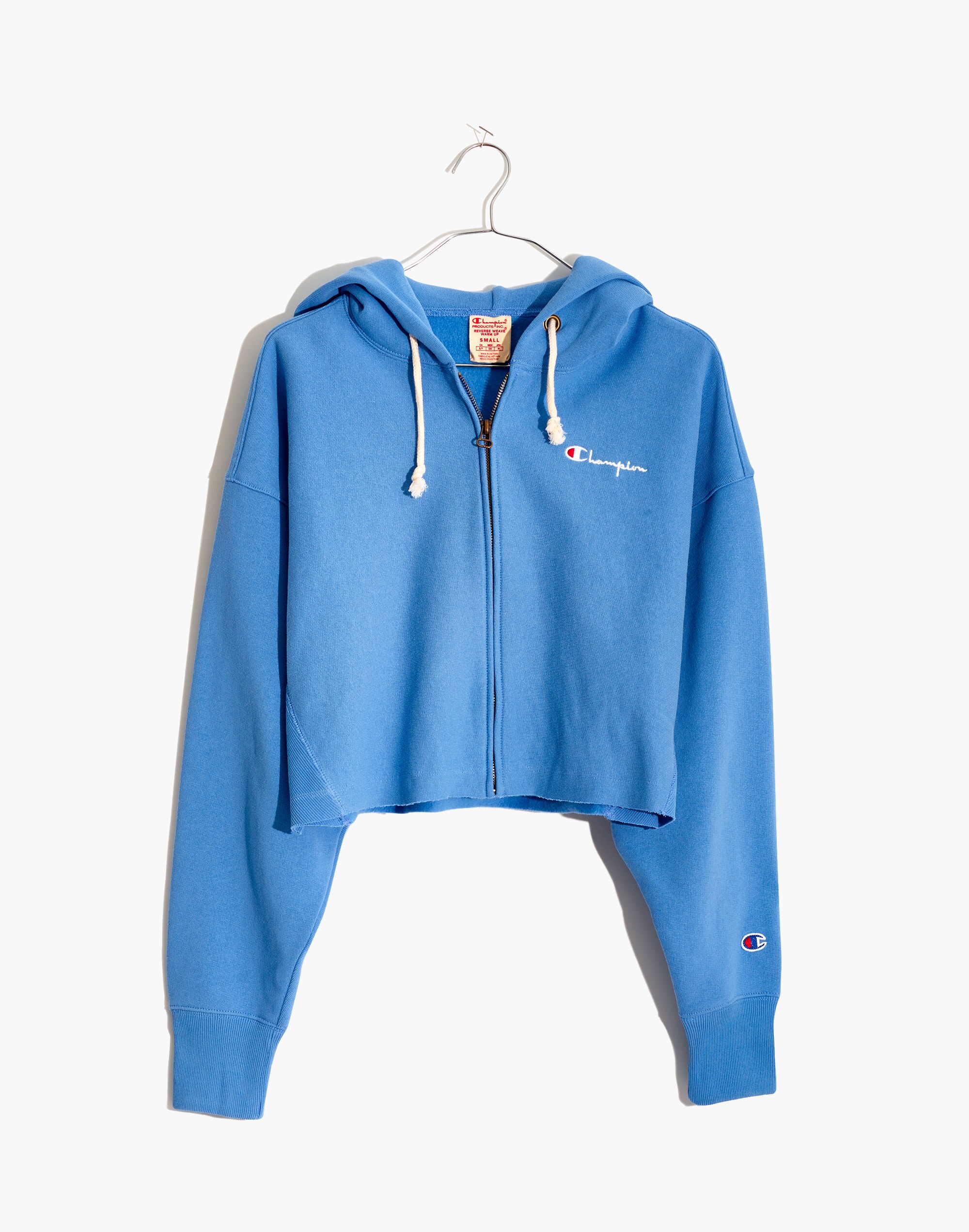 Champion® Reverse Weave® Cropped Full-Zip Hoodie Sweatshirt | Madewell