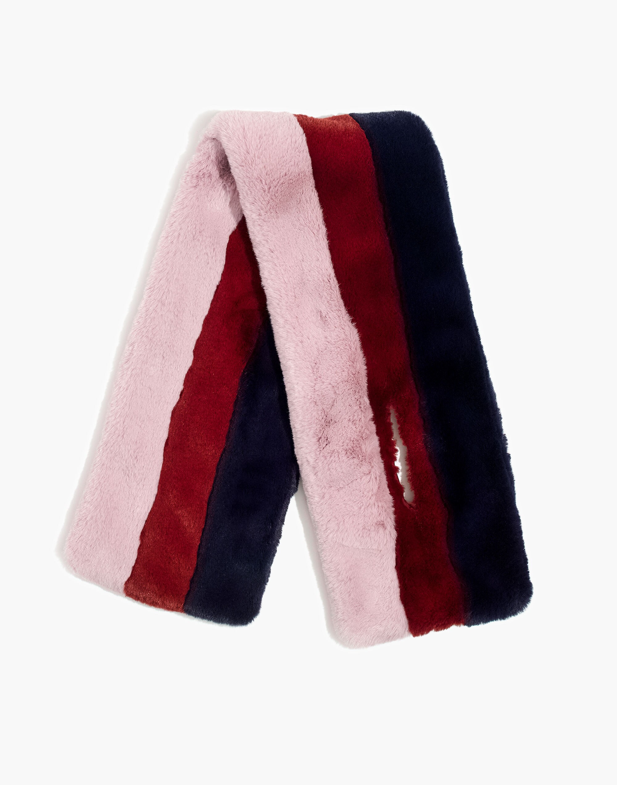 Striped Faux-Fur Muffler