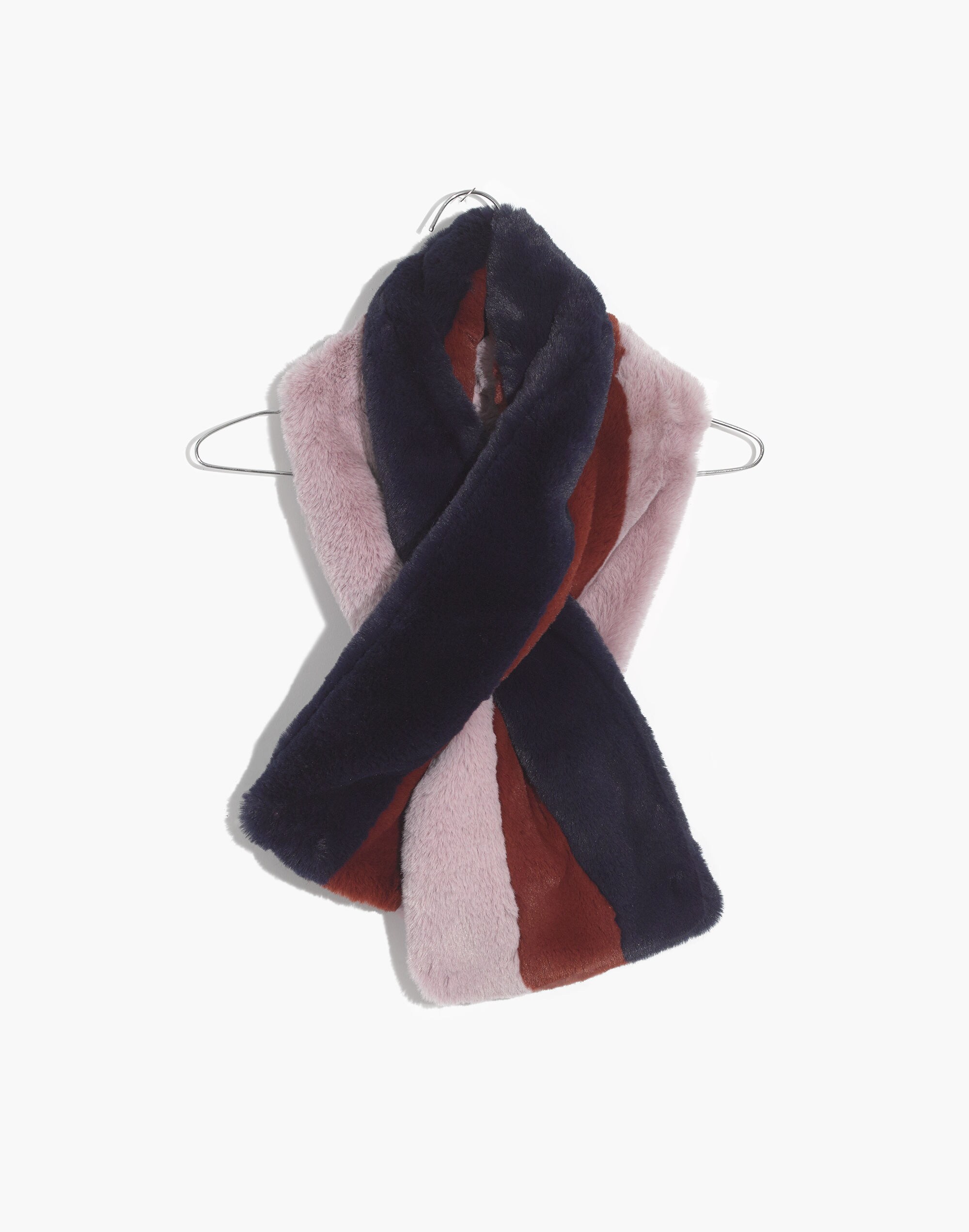 Striped Faux-Fur Muffler