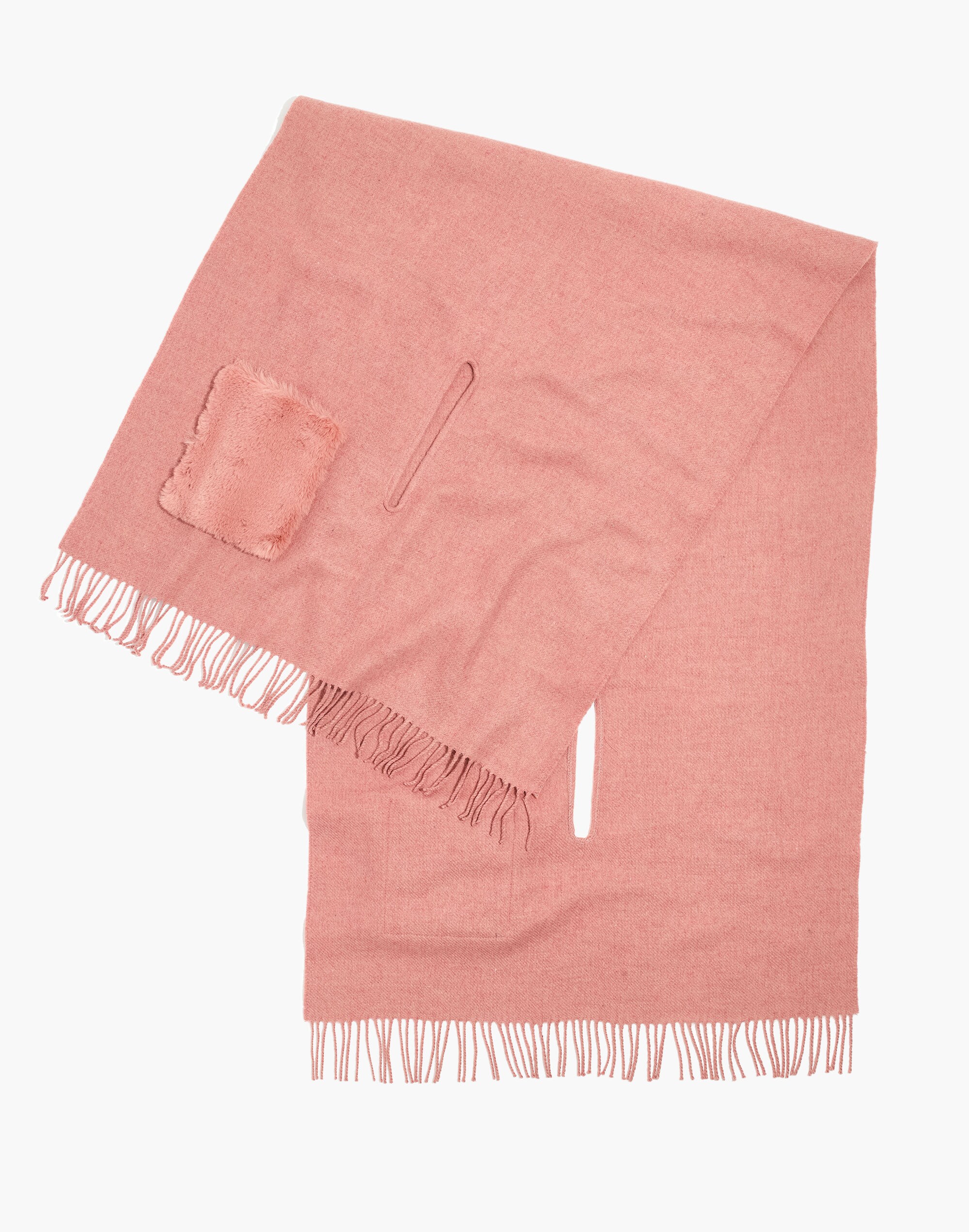 Faux-Fur Pocket Cape Scarf