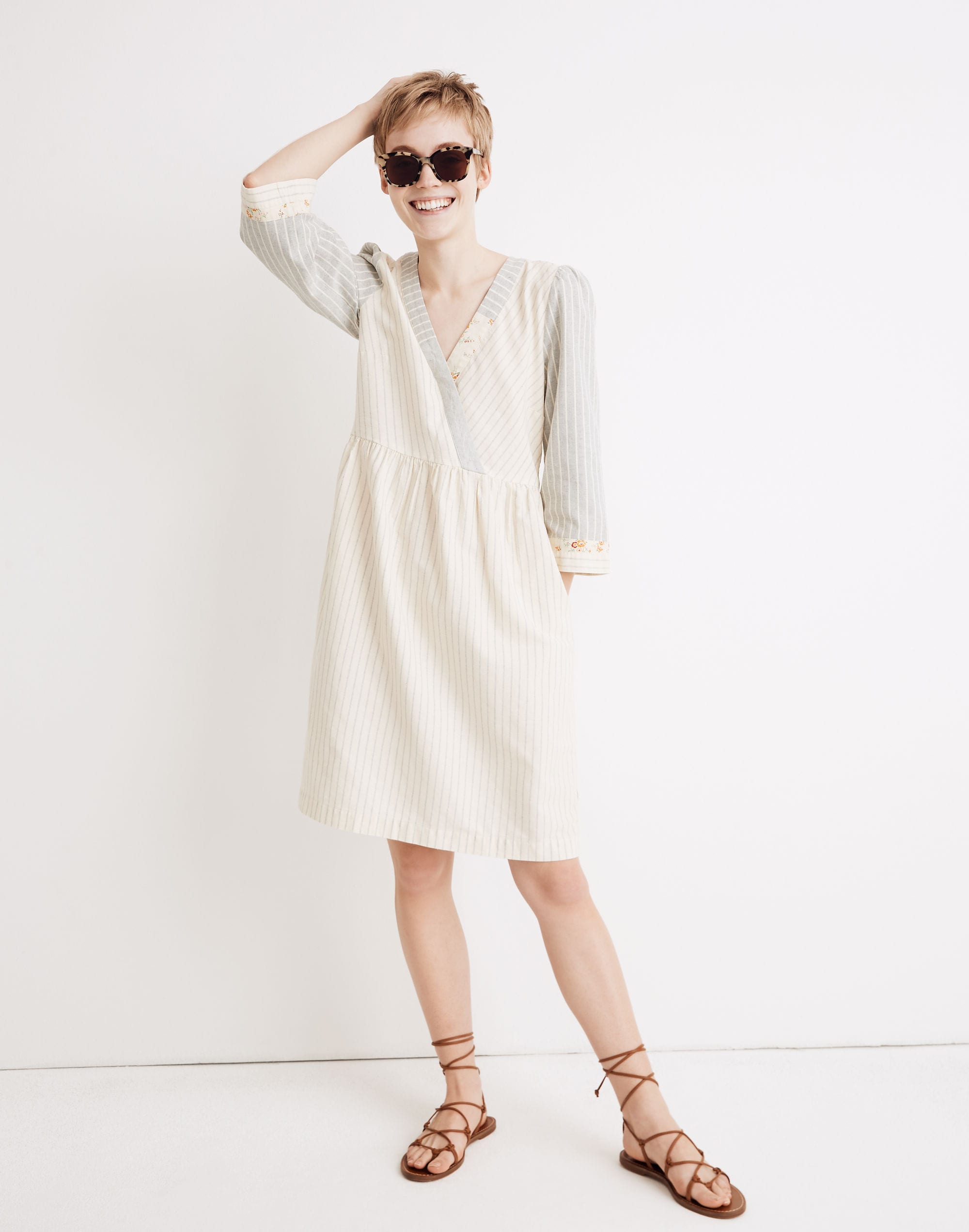 Madewell x The New Denim Project&reg; Stripe-Mix Dress