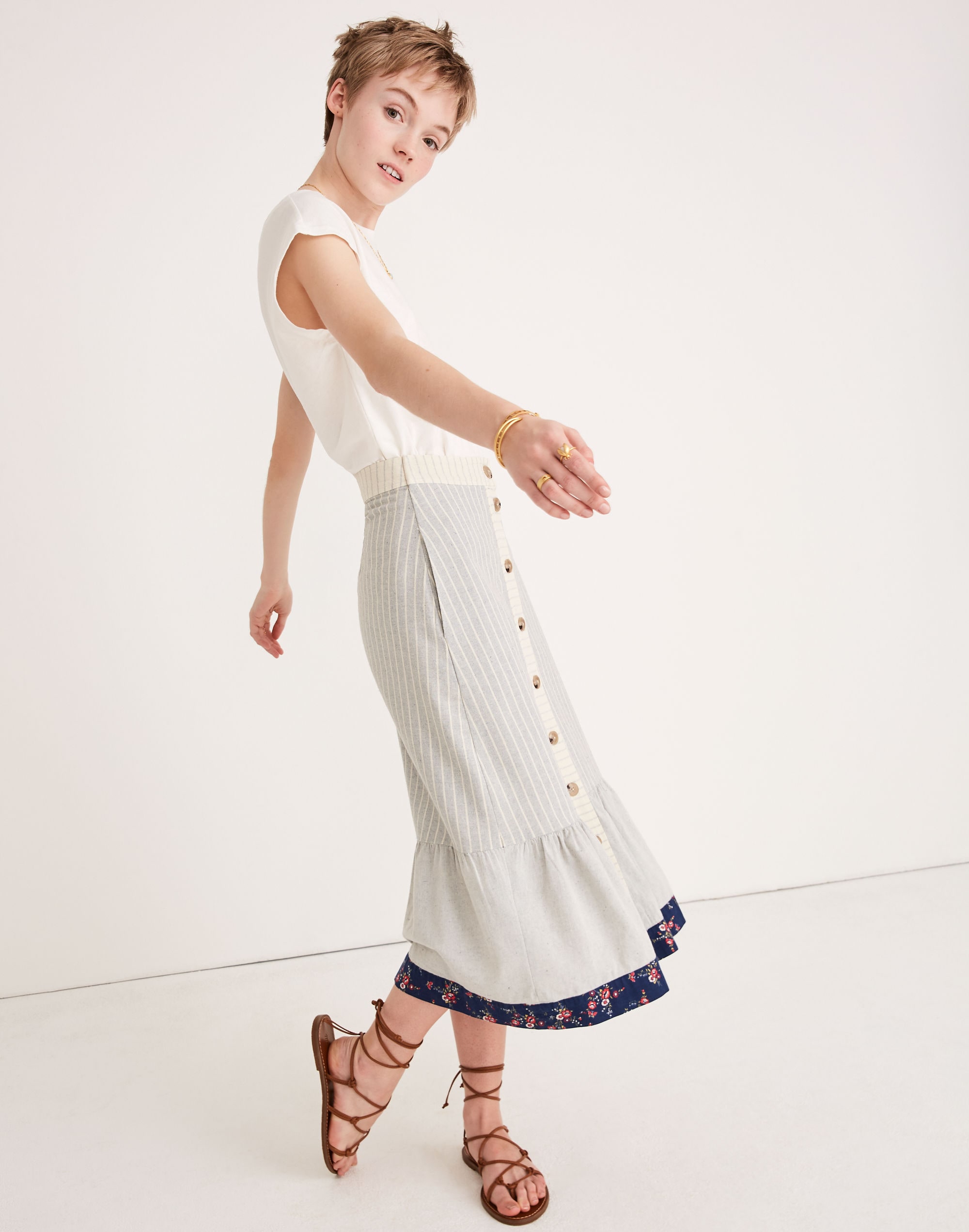 Madewell x The New Denim Project Patchwork Skirt