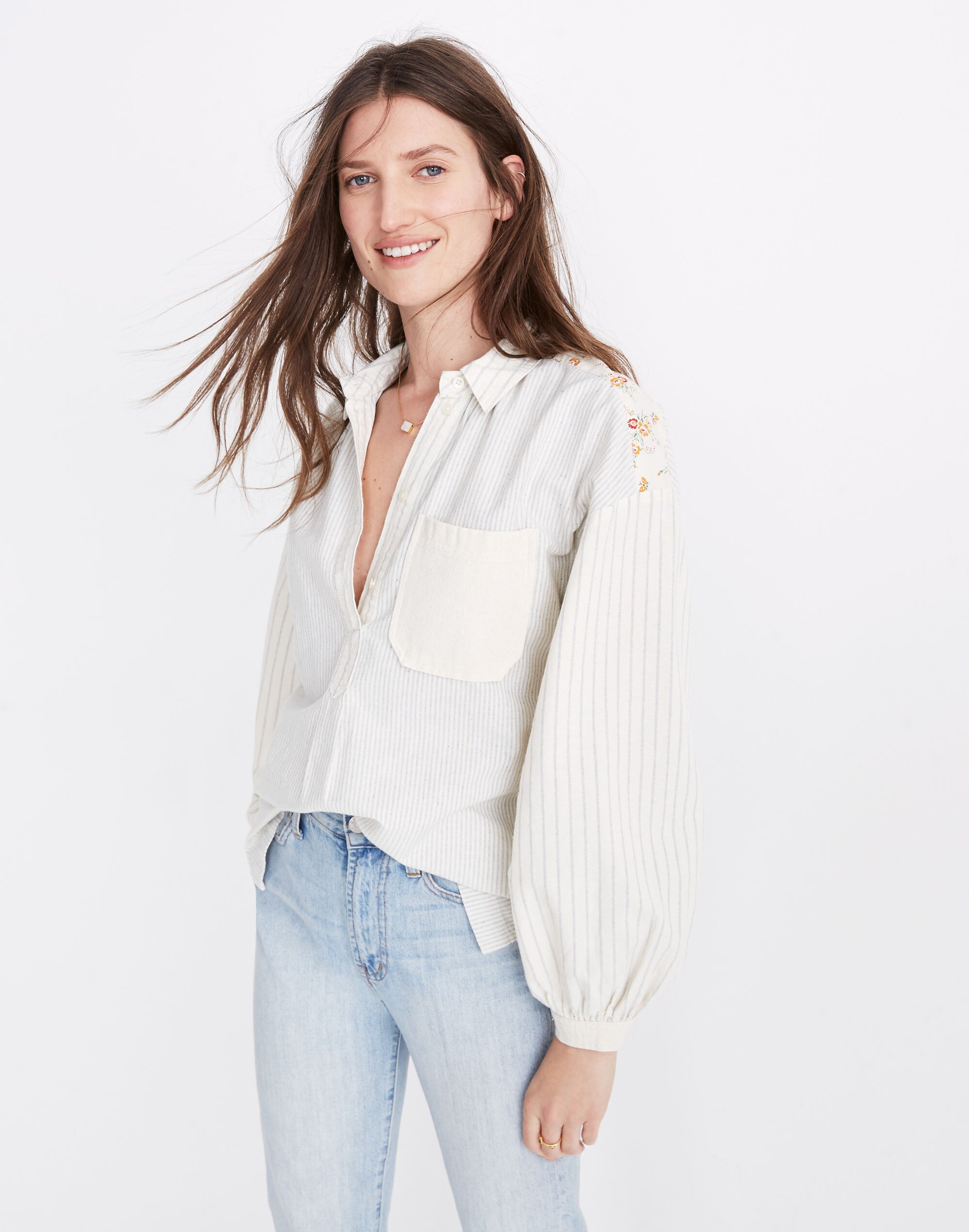 Madewell x The New Denim Project&reg; Oversized Popover Shirt