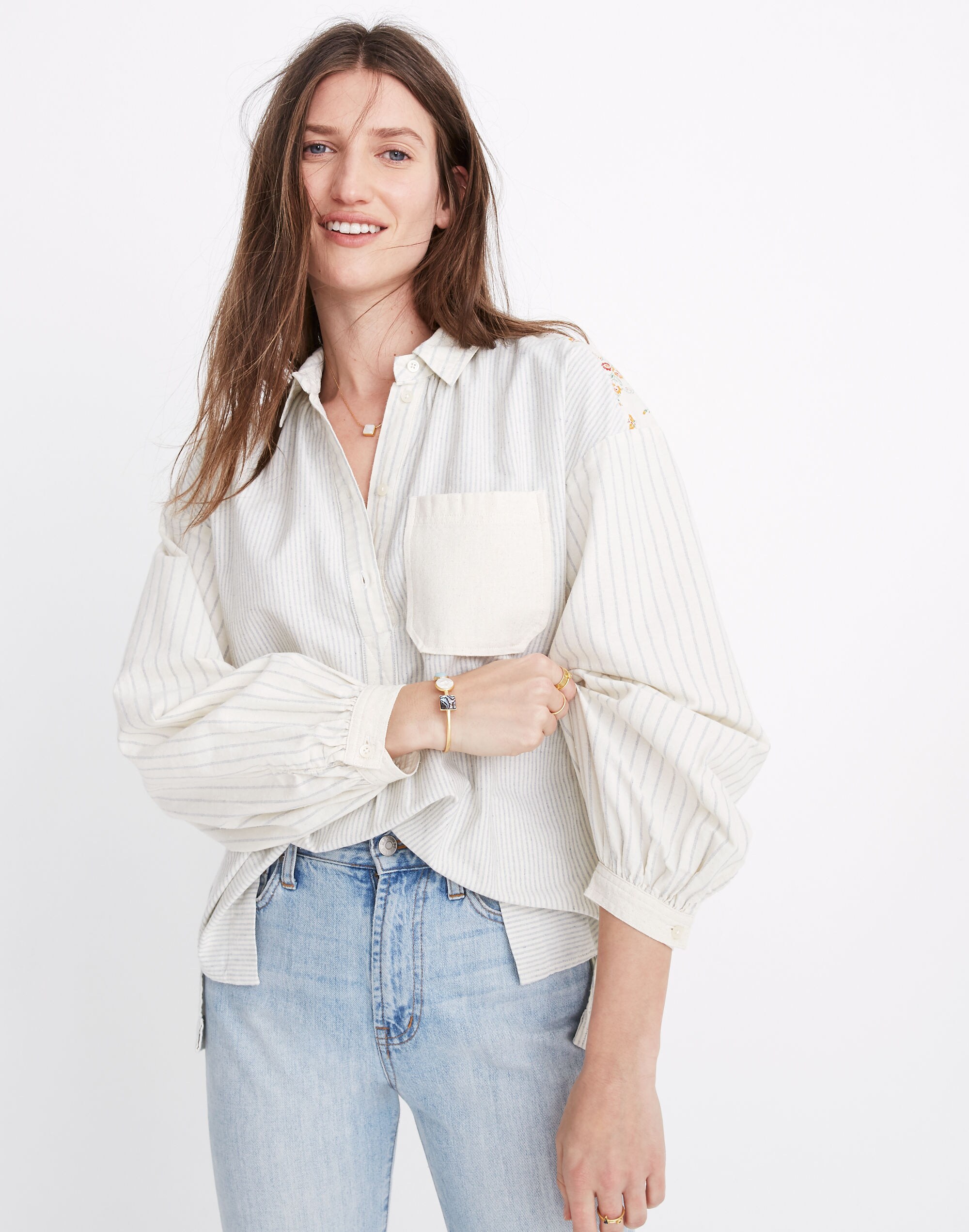 Madewell x The New Denim Project&reg; Oversized Popover Shirt