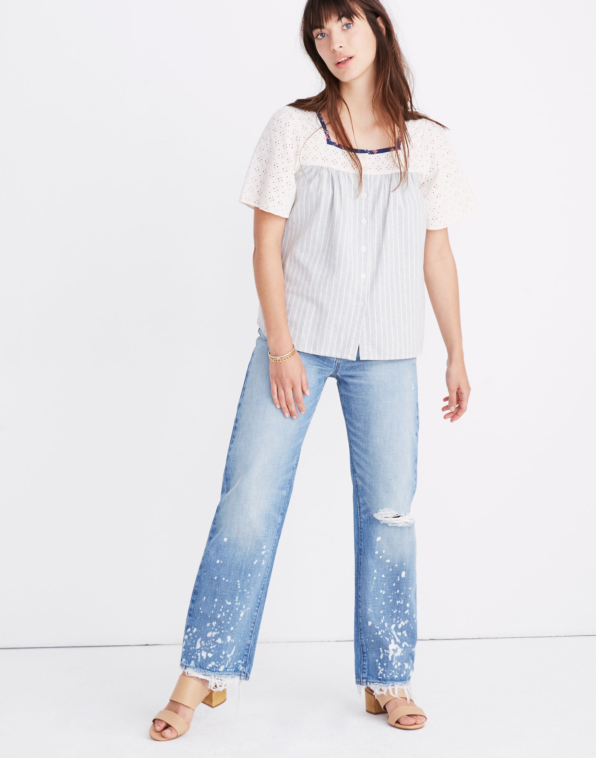Madewell x The New Denim Project&reg; Patchwork Butterfly Top
